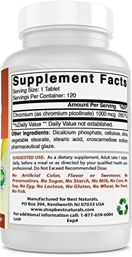 Best Naturals Best Naturals Chromium Picolinate 1000 mcg 120 Tablets (120 Count (Pack of 2))