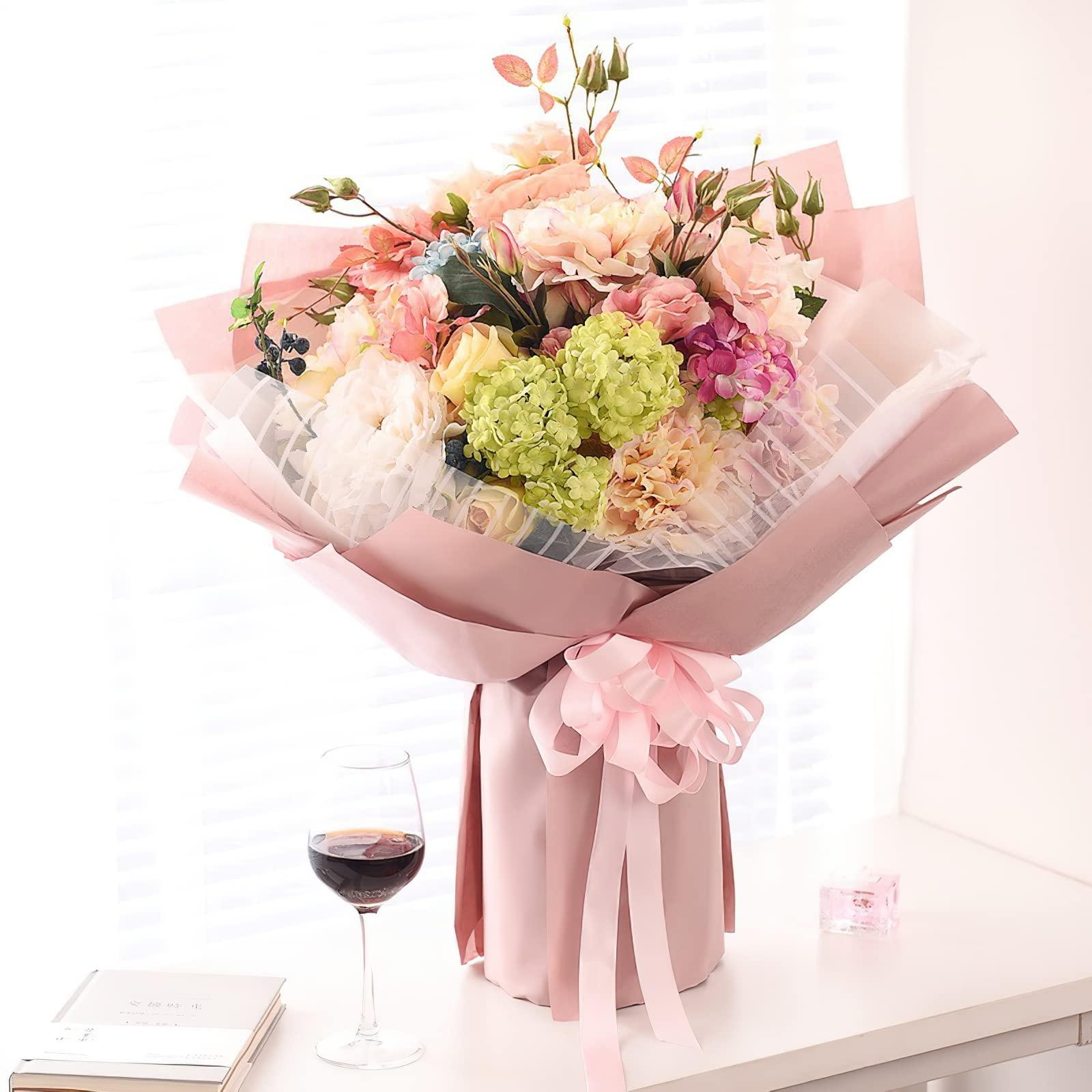 LWFyyds LWFyyds Korean solid color kraft paper roll, flower wrapping paper, bouquet material, gift wrapping paper -Brown