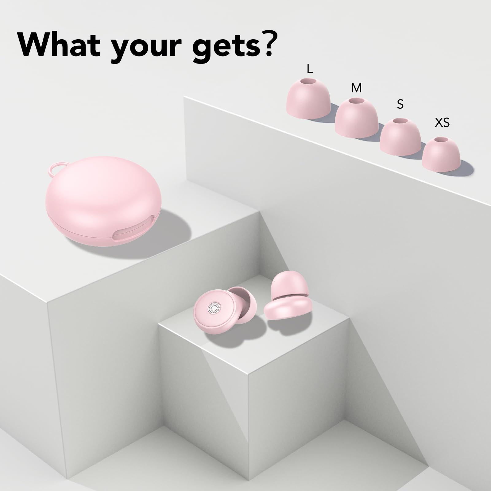 IKT Ear Plugs for Sleeping Noise Cancelling -45dB, Quiet Earplugs for Hearing Protection with Soft and Reusable Silicone, Ear Plugs for Sleep, Concerts, Flights, Studying (Pink)