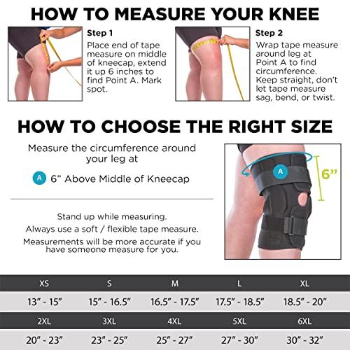 BraceAbility BraceAbility Plus Size Torn Meniscus ROM Knee Brace - Hinged Post Surgery Support with Flexion Extension Control for Hyperextension Locking, Ligament PCL or ACL Tears, Osteoarthritis Relief (5XL)