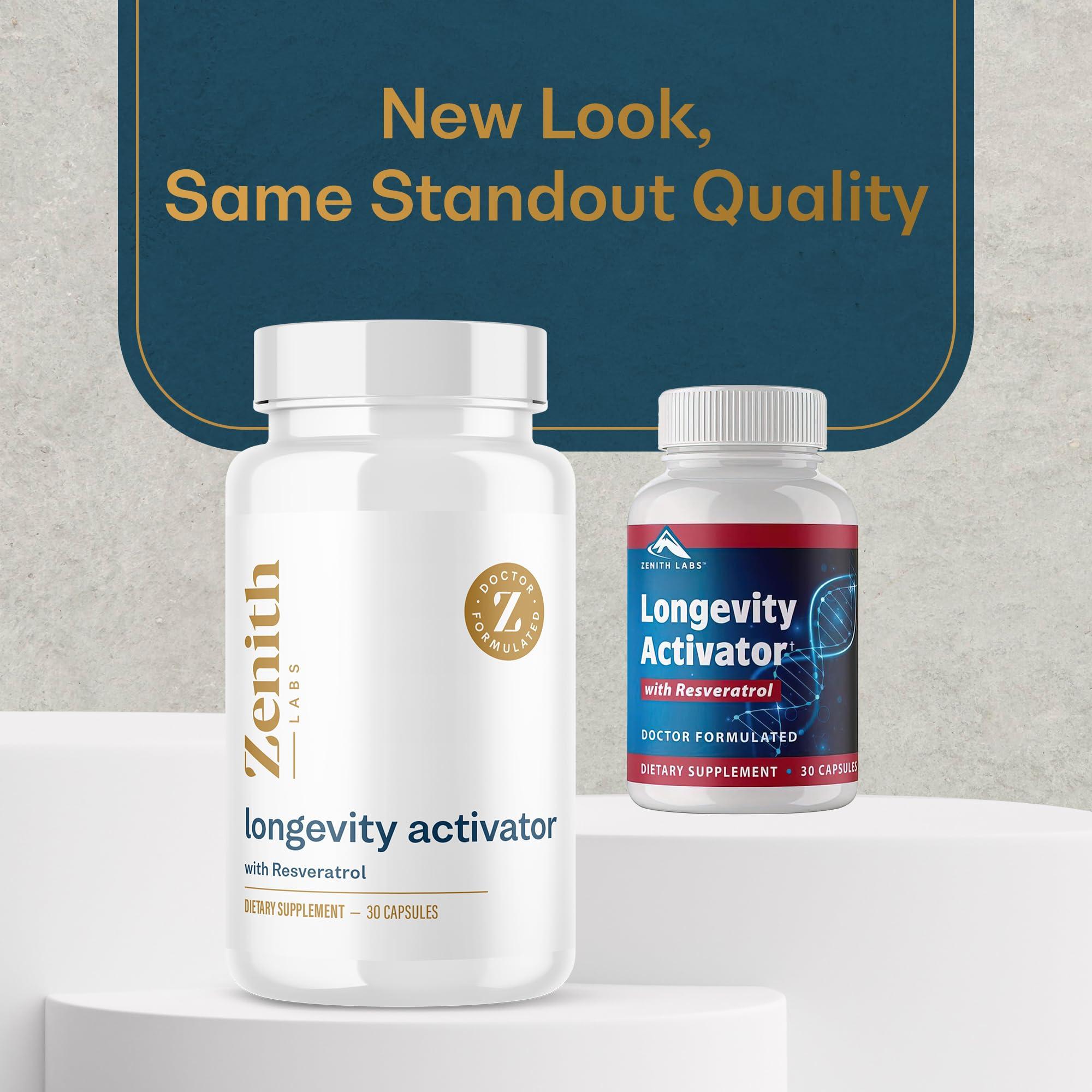 Zenith Labs Zenith Labs Longevity Activator Anti-Aging Supplement Dietary Supplement, Natural Antioxidants with Resveratrol - Supports Immune Function and Healthy Memory