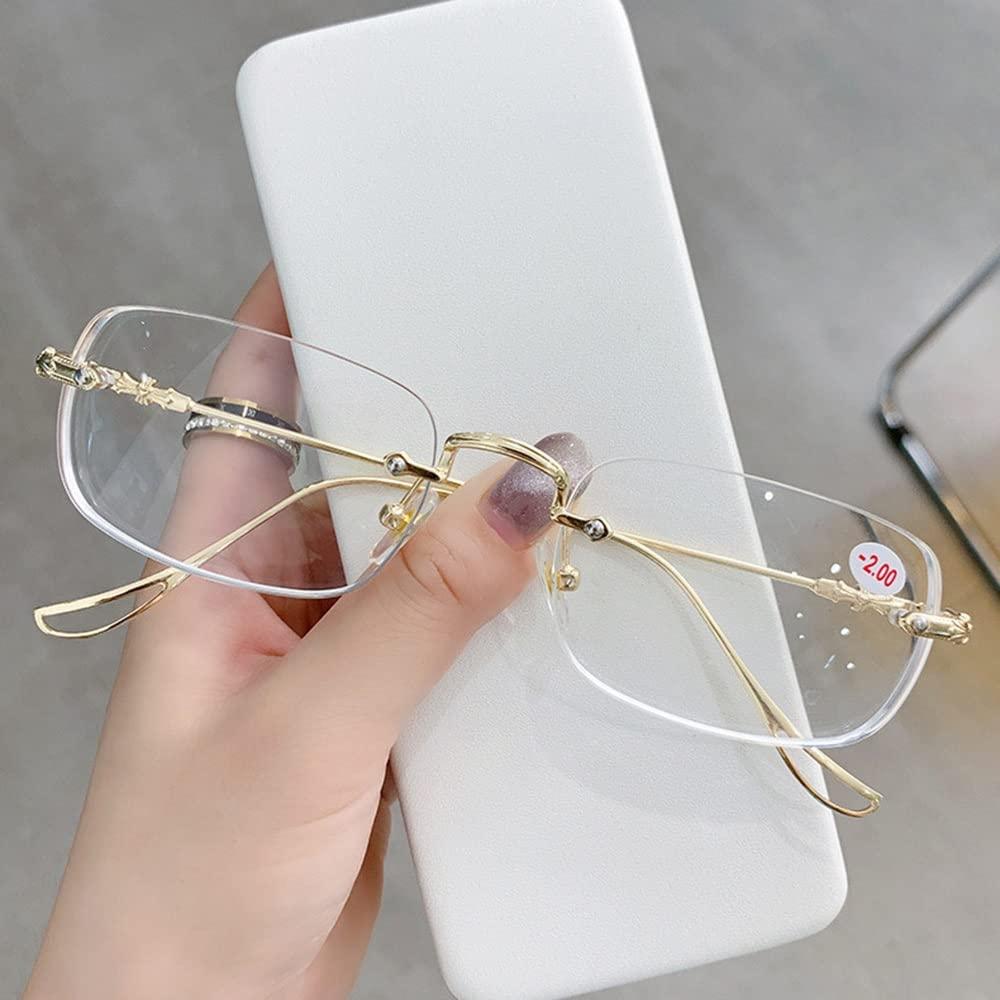 WEBUP WEBUP 2.0 Rimless Computer Reading Glasses Mens Reading Glasses Ultralight Frameless Glasses Men Blue Light Blocking Eyewear (Color : Silver, Size : Diopter+2.5)