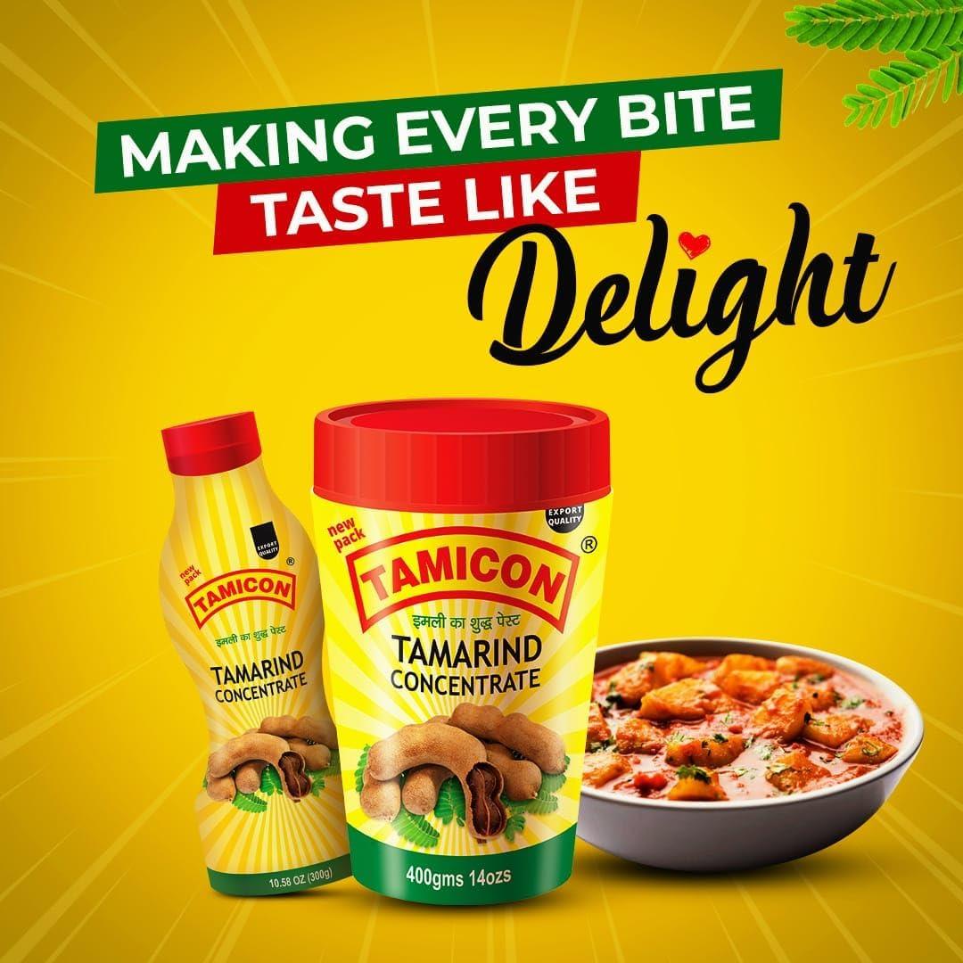 Tamicon Tamicon Tamarind Concentrate | Sweet & Sour Tamarind Paste | Authentic South Indian Style Flavor | Perfect for Curries, Sauces, Dips & Soups | 8.01 Oz (Pack of 2)