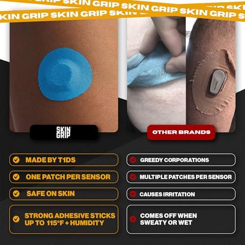 Skin Grip Skin Grip Adhesive Patches for Freestyle Libre 3 CGM Waterproof & Sweatproof Adhesive for 10-14 Days, Pre-Cut Adhesive Medical Tape, Continuous Glucose Monitor Sensor Cover 20 Pack, Blue