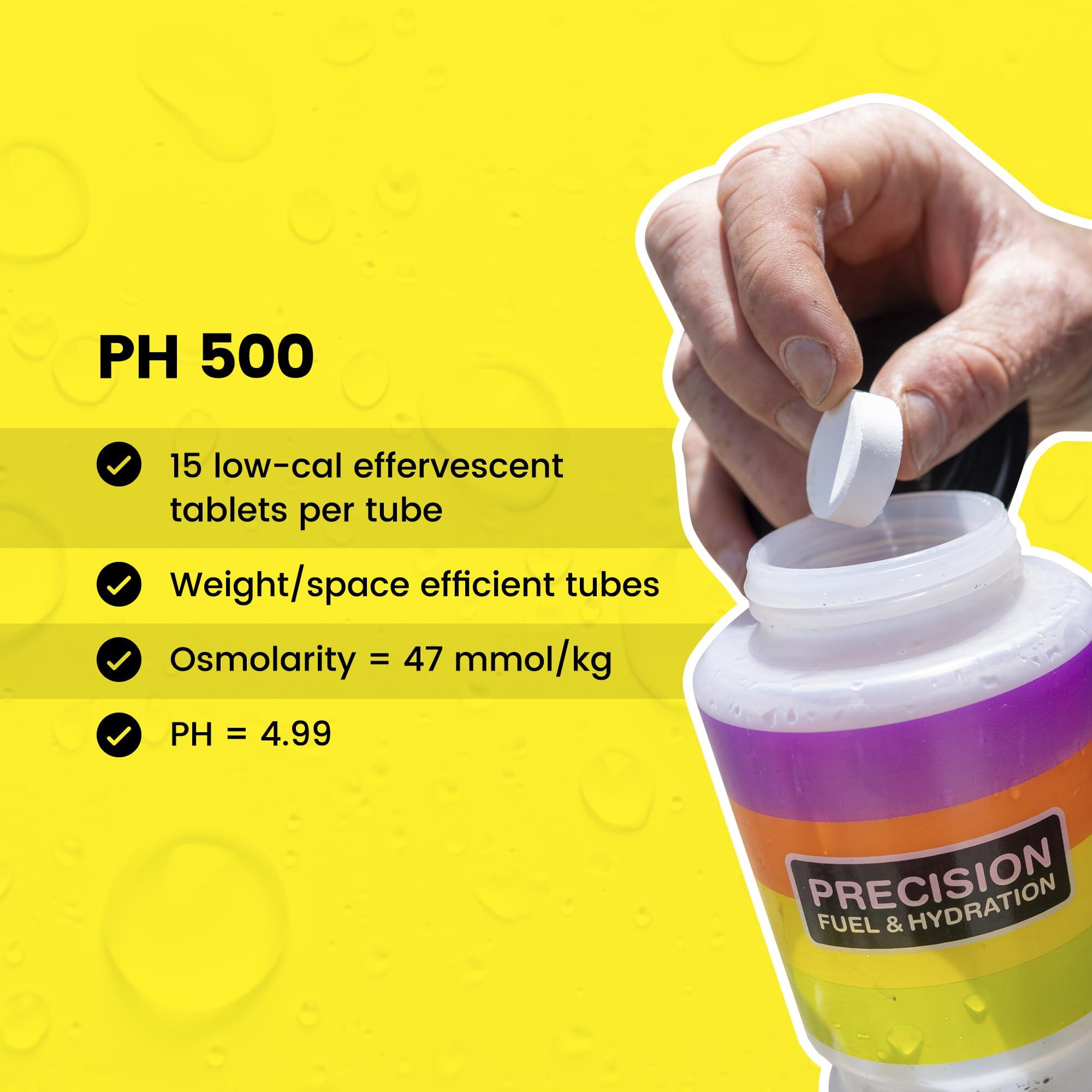 Precision Hydration Precision Hydration Electrolyte Tablets - Multi Strength Effervescent Hydration Tablets - Combats Cramp - Low Calorie, Gluten Free, Vegan Friendly (12 Tubes, 500mg/L - Yellow Tube)