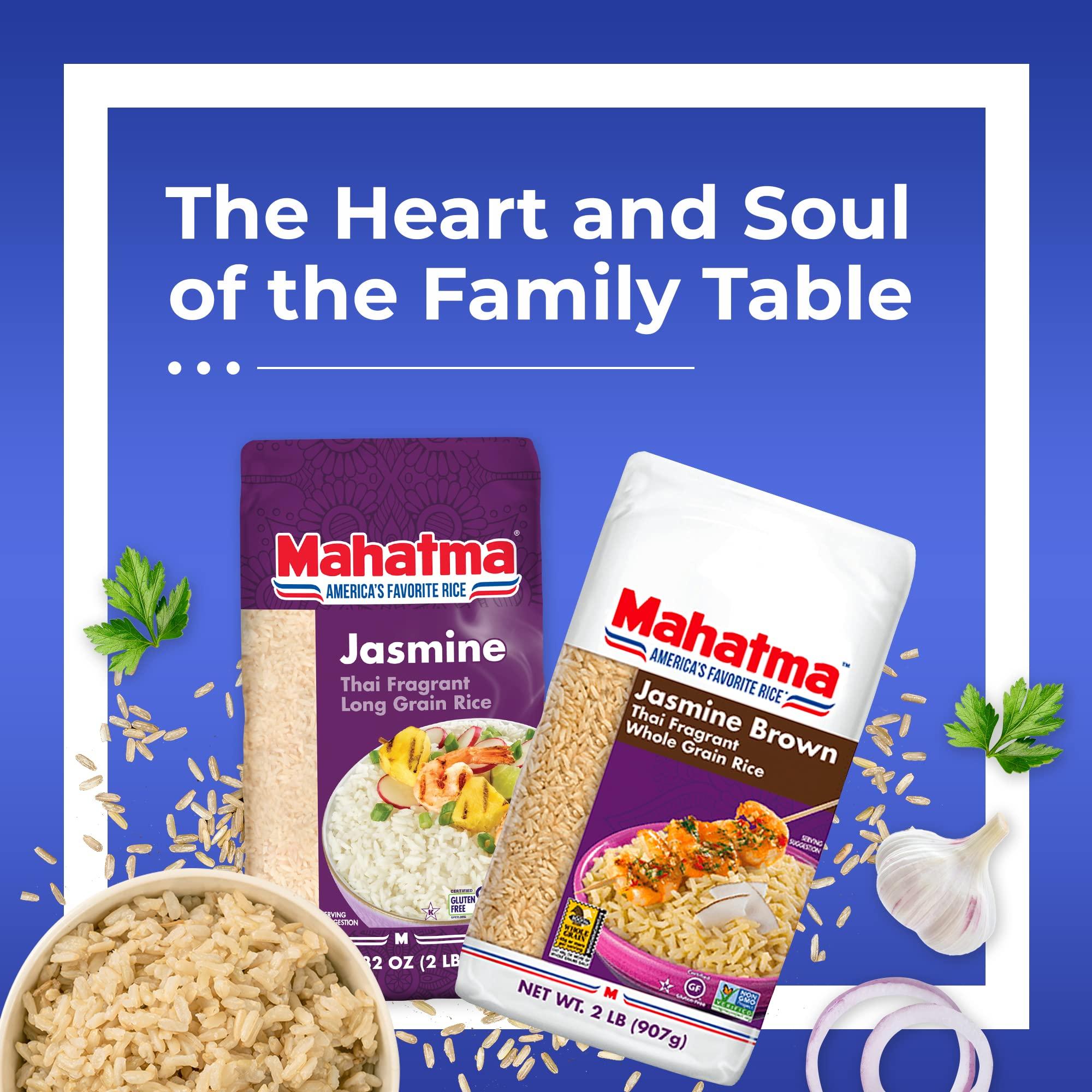 Mahatma Mahatma Brown Jasmine Rice Bag 32-Ounce, Brown Thai Jasmine Rice, Microwave Rice in 20 Minutes or Cook on Stovetop in 30 Minutes