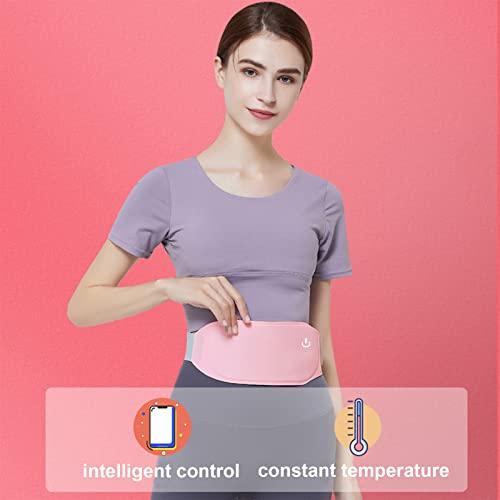 IPENNY IPENNY Portable Washable Heating Pads Abdominal Waist Massage Belt for Menstrual Pain with 5 Massage Mode and 3 Heat Levels Belly Back Electric Heated Device for Women