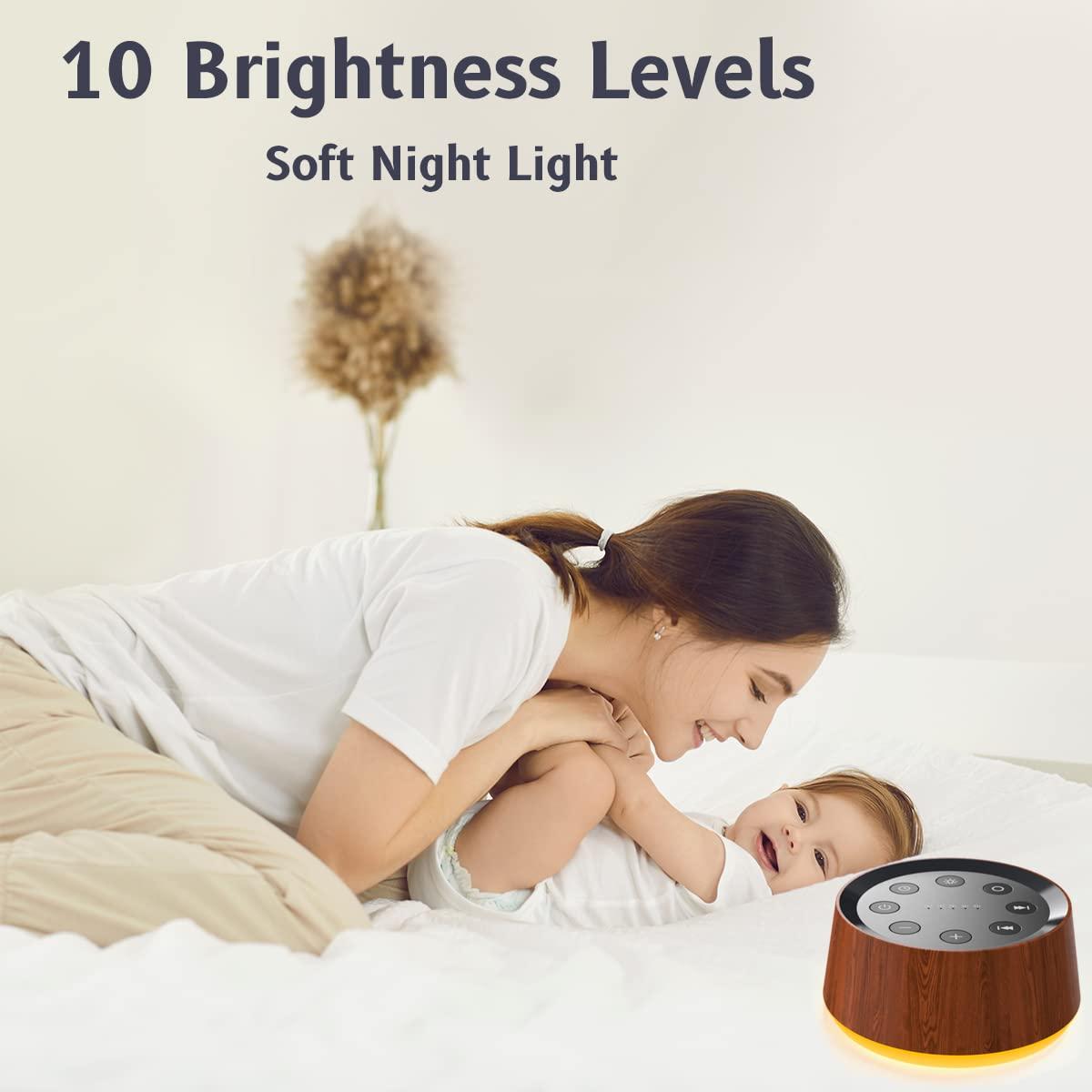BrownNoise Brown Noise Sound Machine with 30 Soothing Sounds 12 Colors Night Light White Noise Machine for Adults Baby Kids Sleep Machines with 36 Volume Levels Memory Function 5 Timers for Home Office Travel