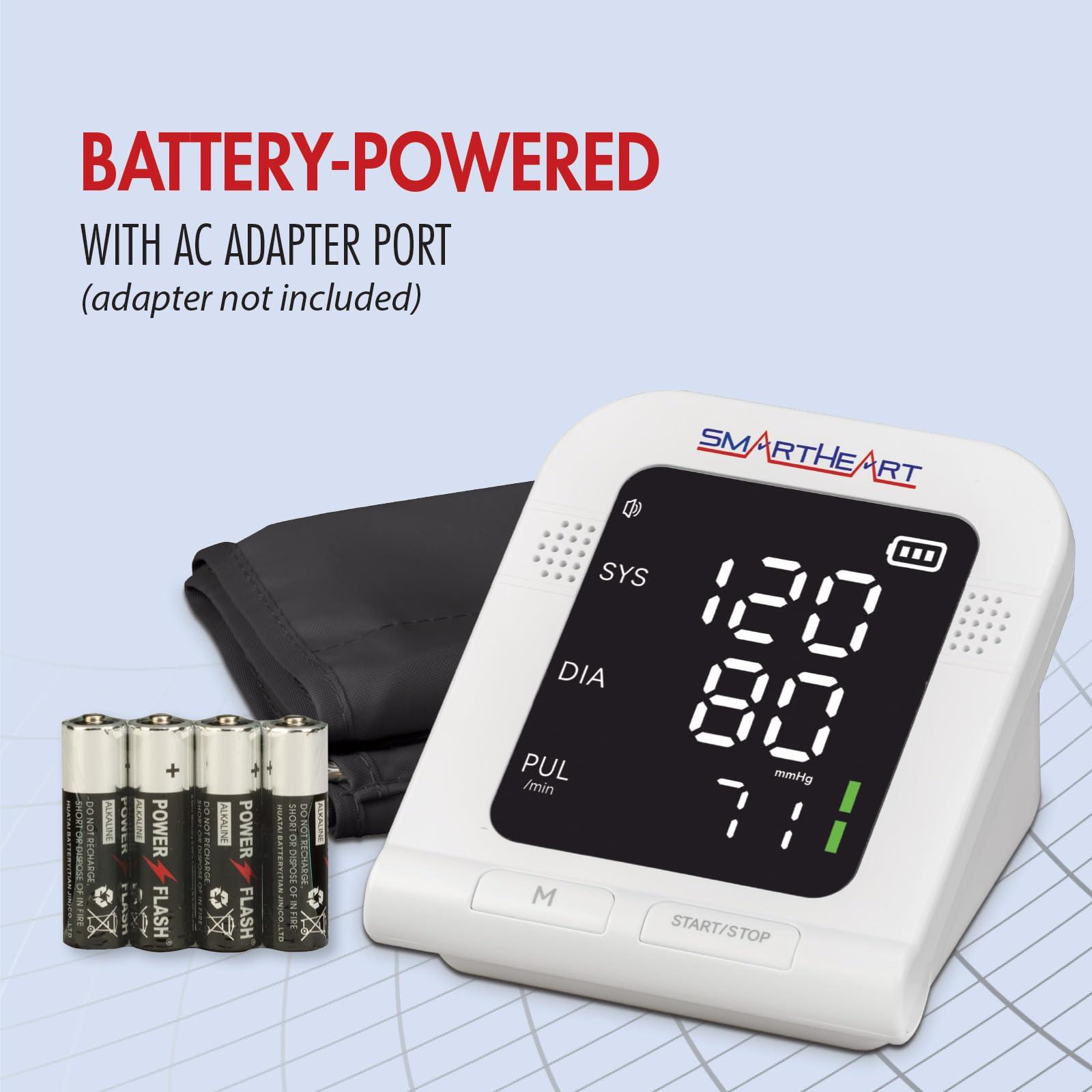 Heartsmart SmartHeart Blood Pressure Monitor | Wide-Range Upper Arm Cuff | Talking English Spanish Audible Instructions and Results | 199-Reading Memory