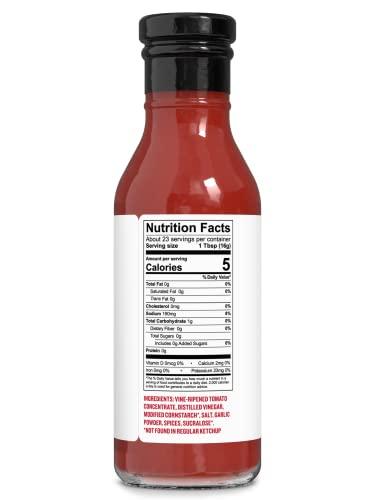 G Hughes G Hughes Sugar Free Ketchup - Gluten Free, Preservation Free, Low Carb Ketchup, No Sugar Added Ketchup, Keto Condiments - 13 Oz (1-Pack)