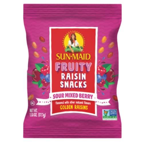 Sun-Maid Sun-Maid, Fruity Raisin Snacks, Sour Mixed Berry, 1.33 Ounce Snack-Size For Kids (200 Total Pouches)