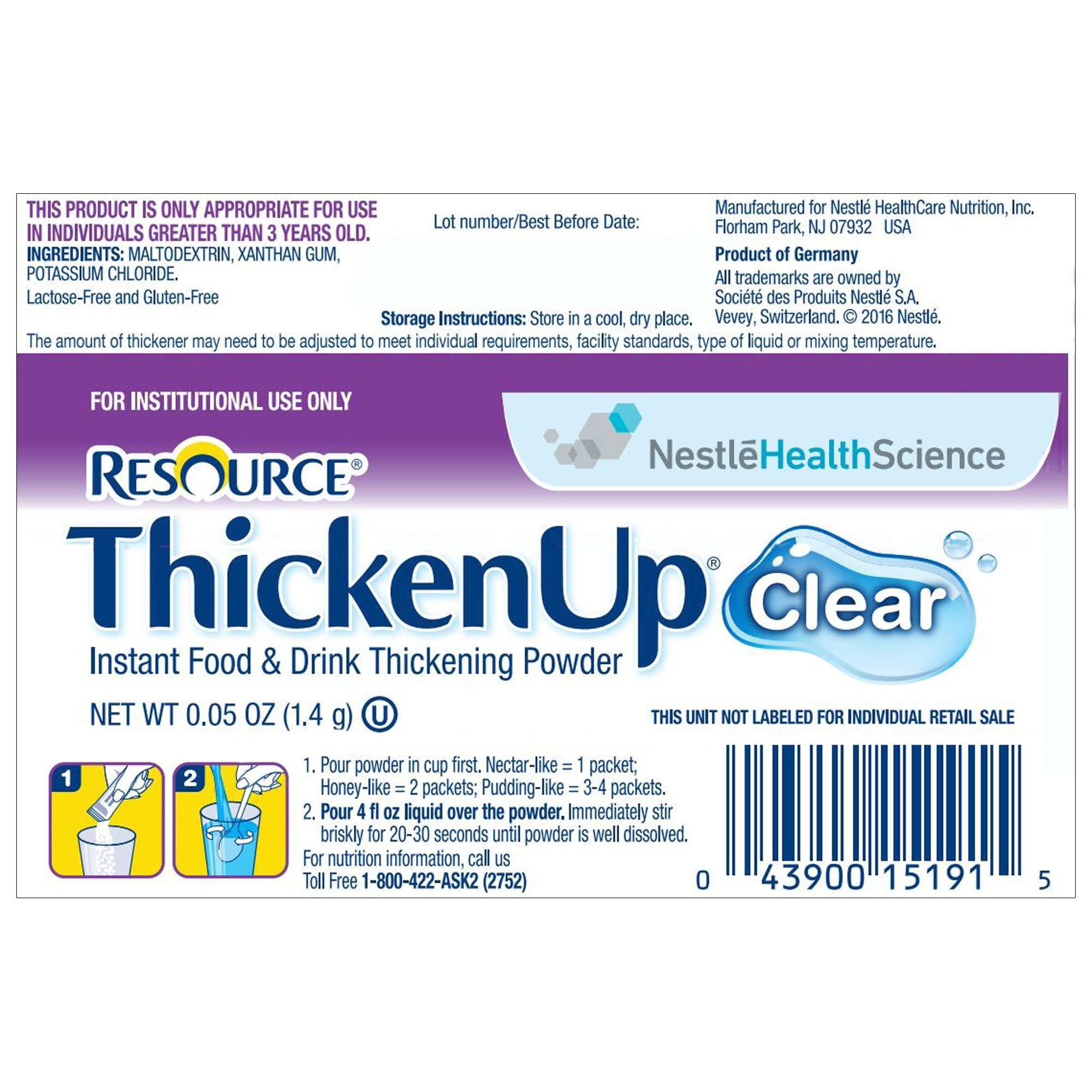 Ensur Resource Thickenup Clear Food and Beverage Thickener 1.4 Gram Stick Pack Unflavored Powder, 4390015193 - Case of 288