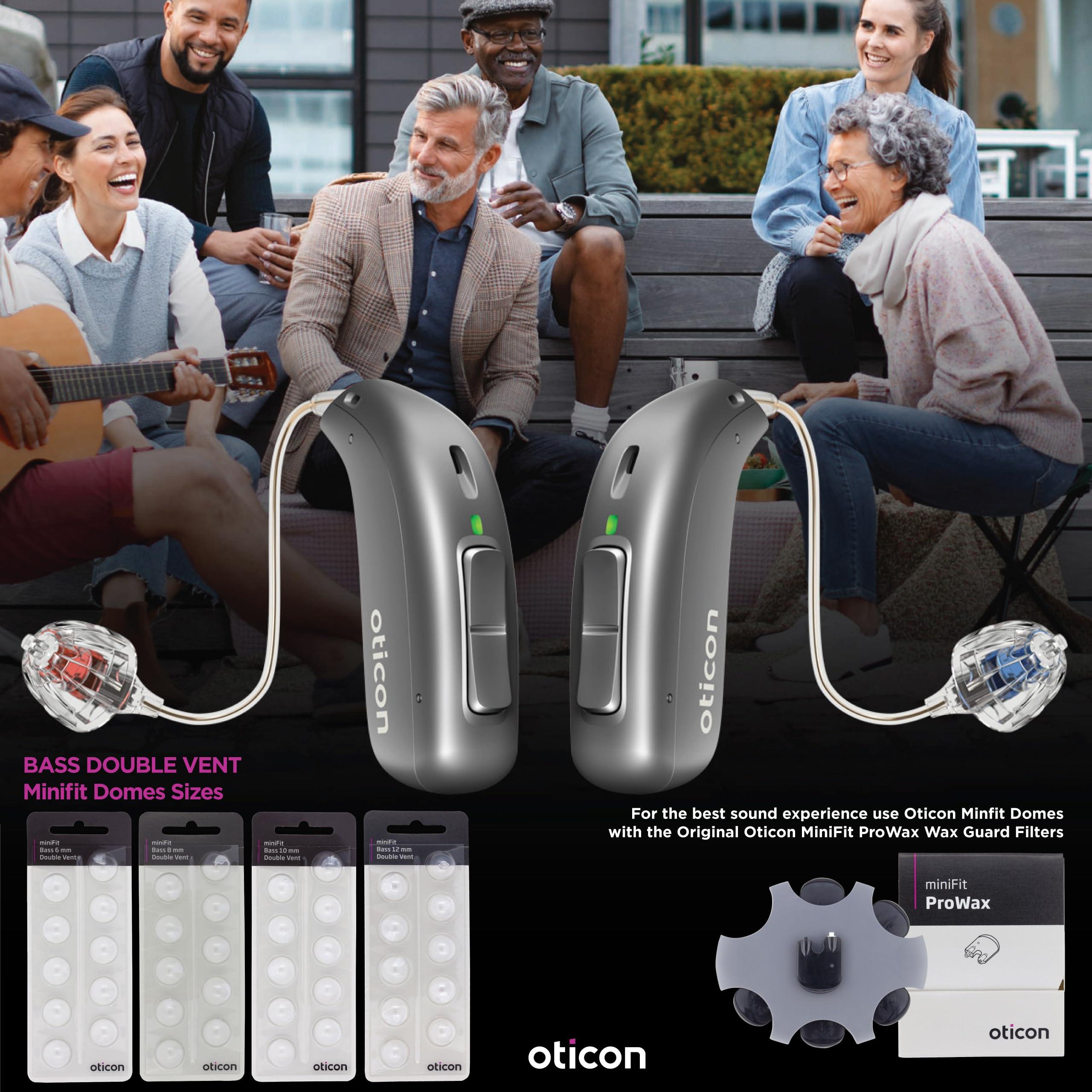 Otto Tech Oticon MiniFit Bass Double Vent 6mm = 0.24 inch - Small 30 Domes, Genuine OEM Denmark Replacements, Oticon Hearing Aid Domes Compatible with Oticon Bernafon Sonic Hearing Aids - 3 Pack/30 Domes Total