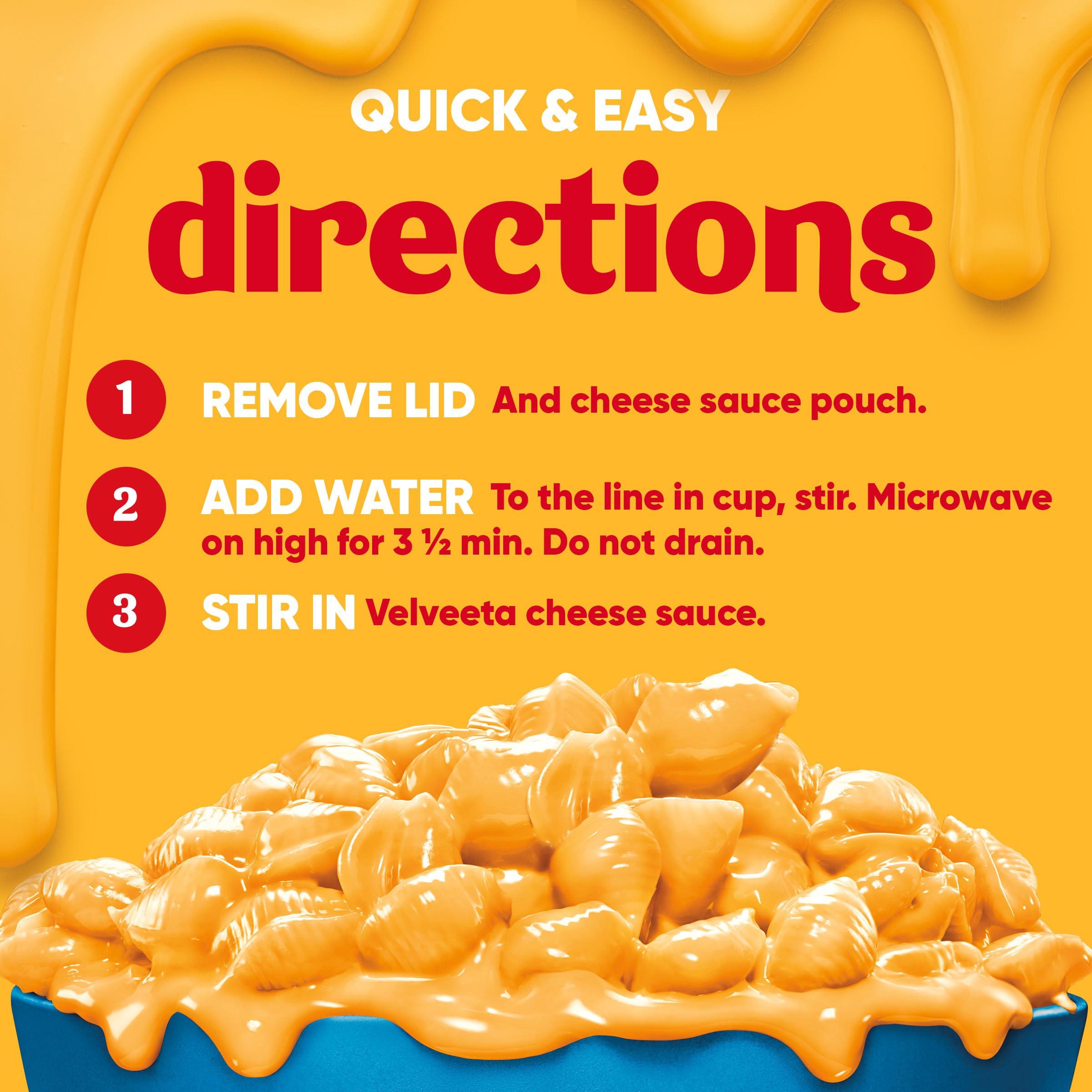 Velveeta Velveeta Shells & Cheese Microwaveable Shell Pasta with 2% Milk Cheese, 4 ct Pack, 2.19 oz Cups