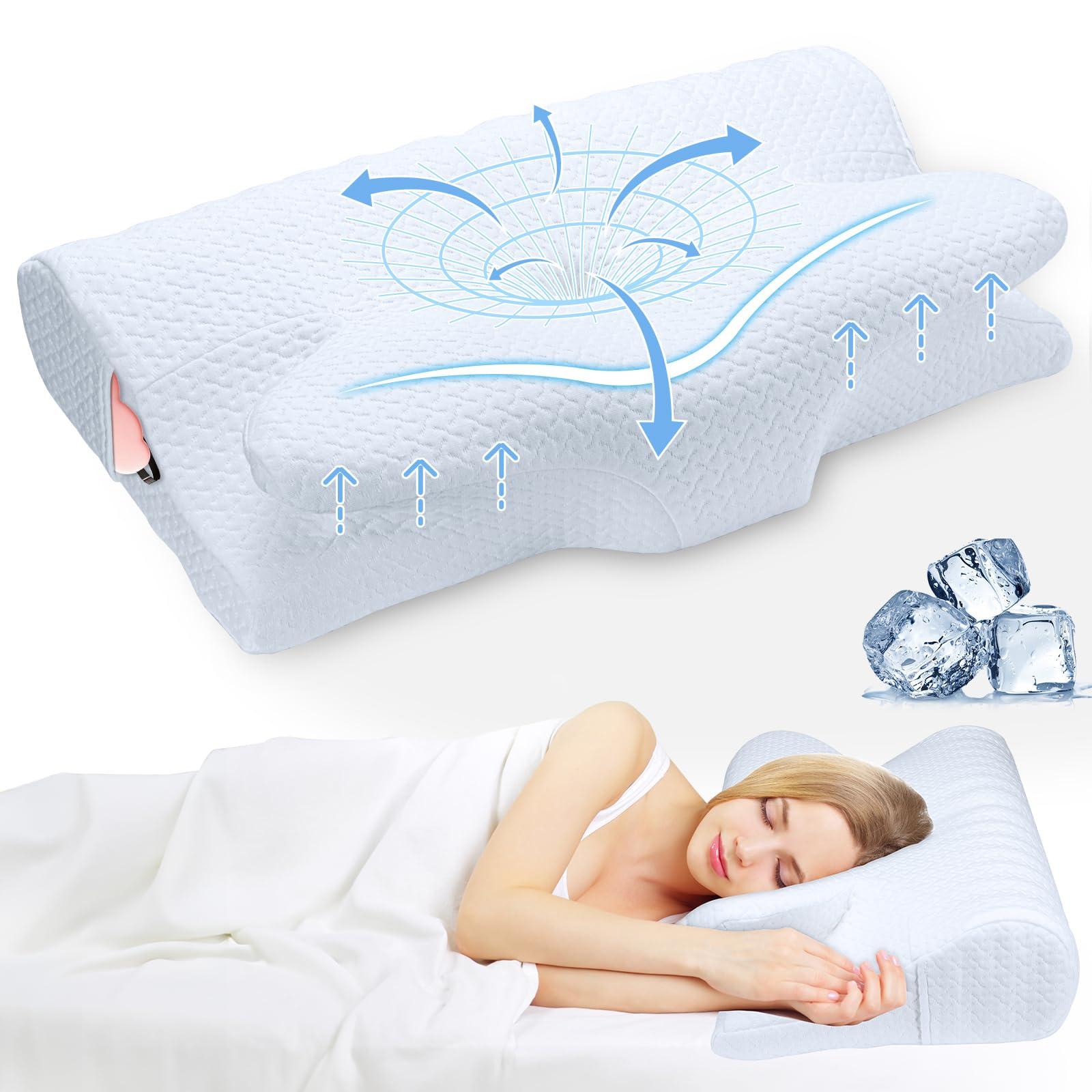 GdTosllpvb GdTosllpvb Neck Pillow, Neck & Cervical Pillows for Neck Support, Adjustable Cervical Neck Pillow for Sleeping, Memory Foam Side Sleeper Cervical Pillow for Bed