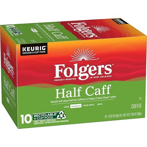 Folgers Folgers Half Caff Coffee, Medium Roast, Keurig K-Cup Pods, 10 Count (Pack of 6)