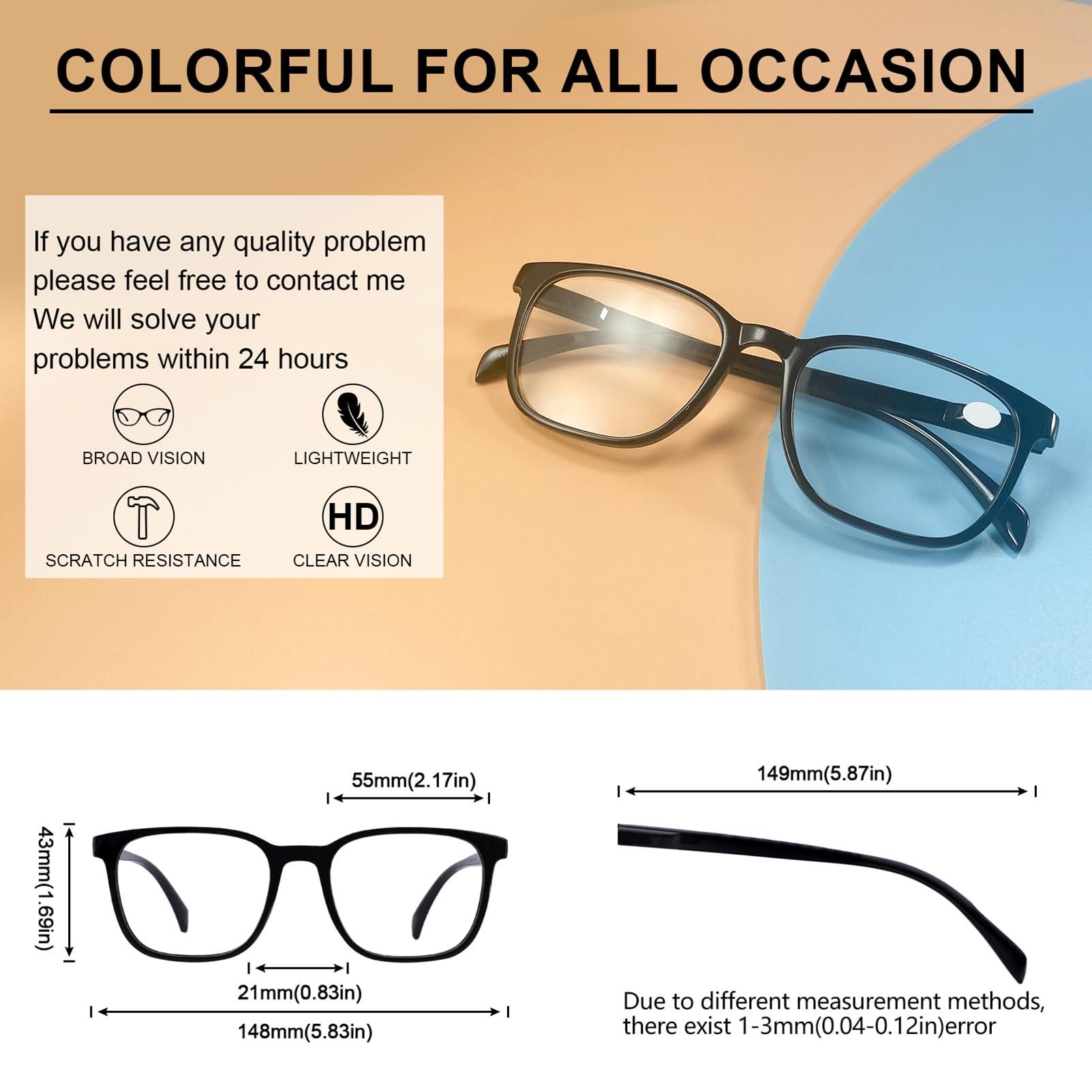 OCCI CHIARI OCCI CHIARI XL Reading Glasses Men Large head Comfortable Readers 1.0 1.25 1.5 1.75 2.0 2.25 2.5 2.75 3.0 3.5 4.0 5.0 6.0(3.5x Black)