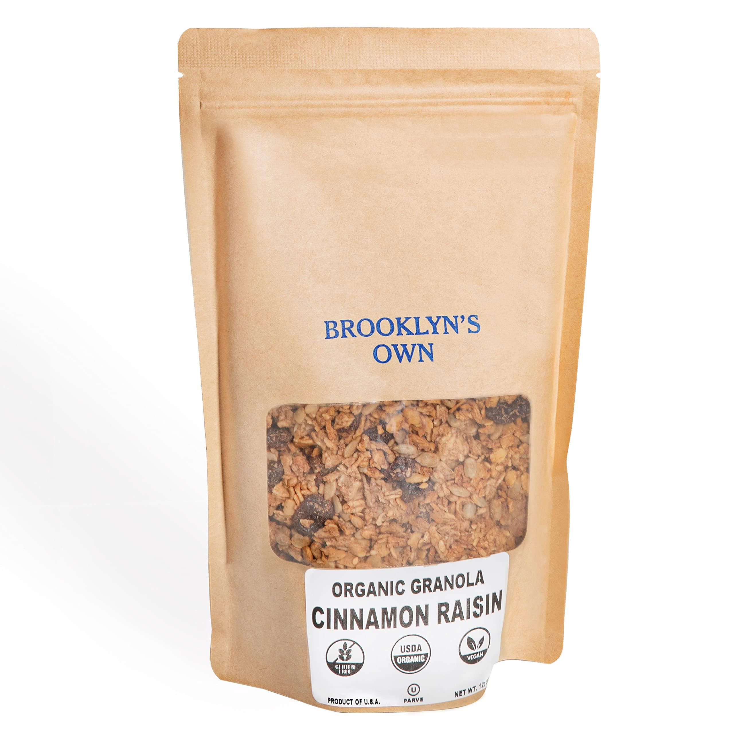 BROOKLYN'S OWN Brooklyn's Own Organic Granola Cinnamon Raisin Breakfast Cereal - Gluten-Free Healthy Snacks - 12 Ounce Resealable Eco-Friendly Pack