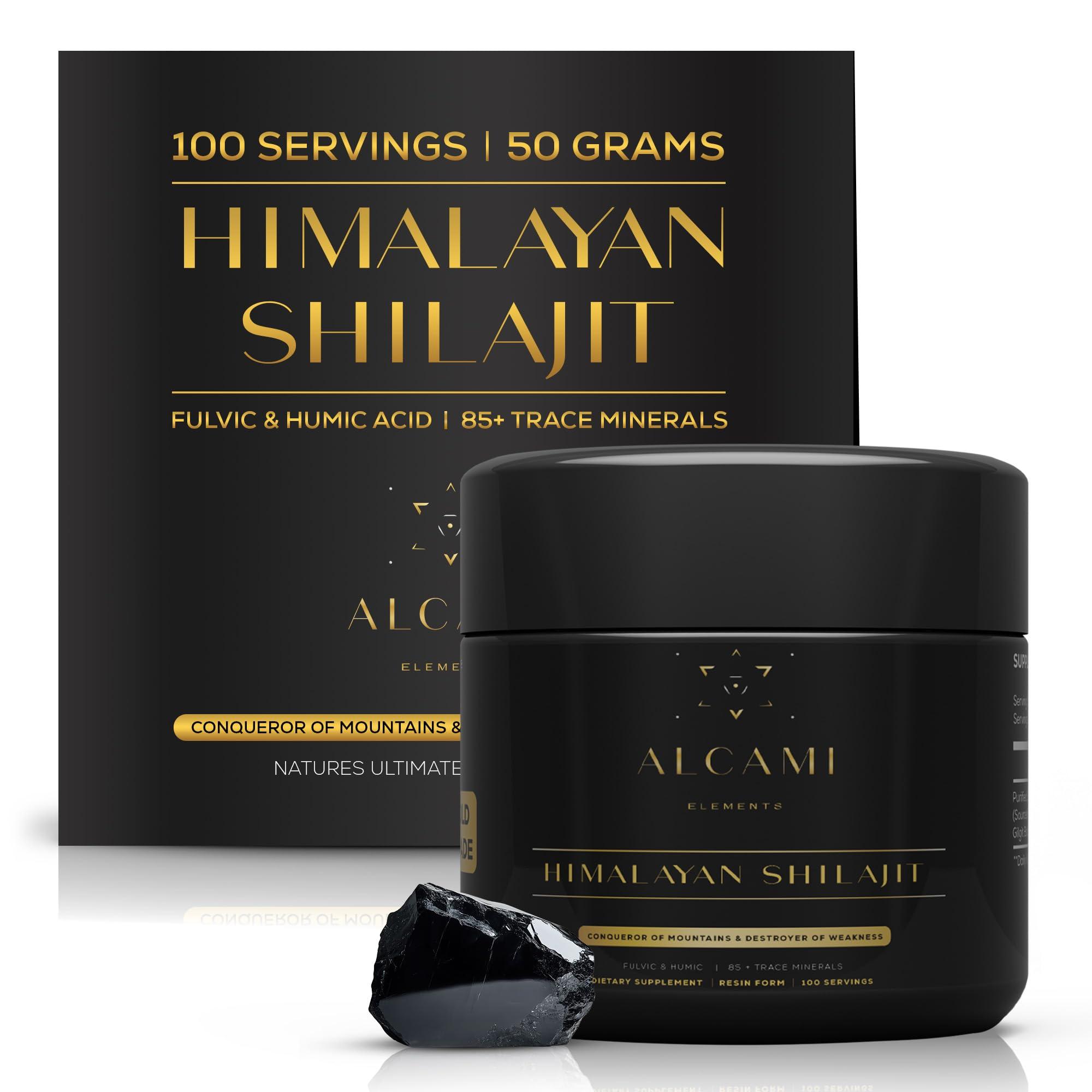 alcami elements Alcami Pure Himalayan Shilajit Resin - High Potency Gold Grade for Men & Women | 100 Servings | Energy Boost & May Support Health | 85+ Trace Minerals | 75%+ Fulvic Acid | Lab Tested, 50 Grams