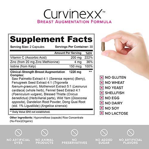 Curvinexx CURVINEXX (3 Bottles) - Natural Breast Toning and Firming Supplement. Lift, Firm and Enhance your Bust Naturally...