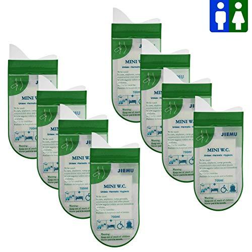 Emoly Emoly 8 Pack Portable Disposable Urine Bags, Pee Bags Emergency Car Toilet for Camping Travel Traffic Jam Inpatients Men Women Children Brief Relief Sickness Vomit, Green