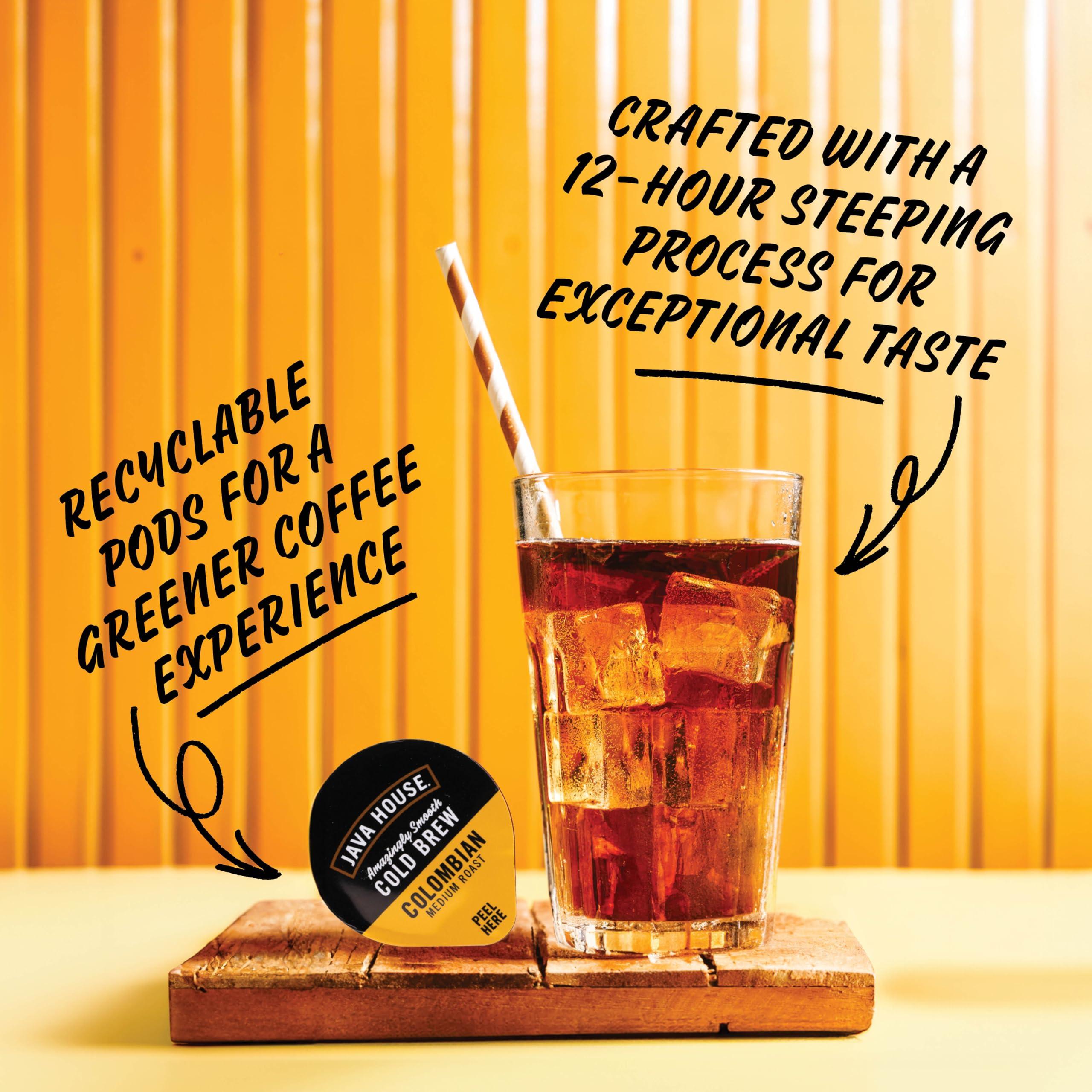 Java House JAVA HOUSE Medium Roast Colombian Cold Brew Pods, (48 Count) Peel and Pour Pods Hot or Iced Instant Coffee Concentrate