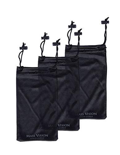 Mass Vision 3 Pair of Unisex Reading Sunglasses - Full Frame Sun Readers (non bifocal) (Black/Black, 3.0)