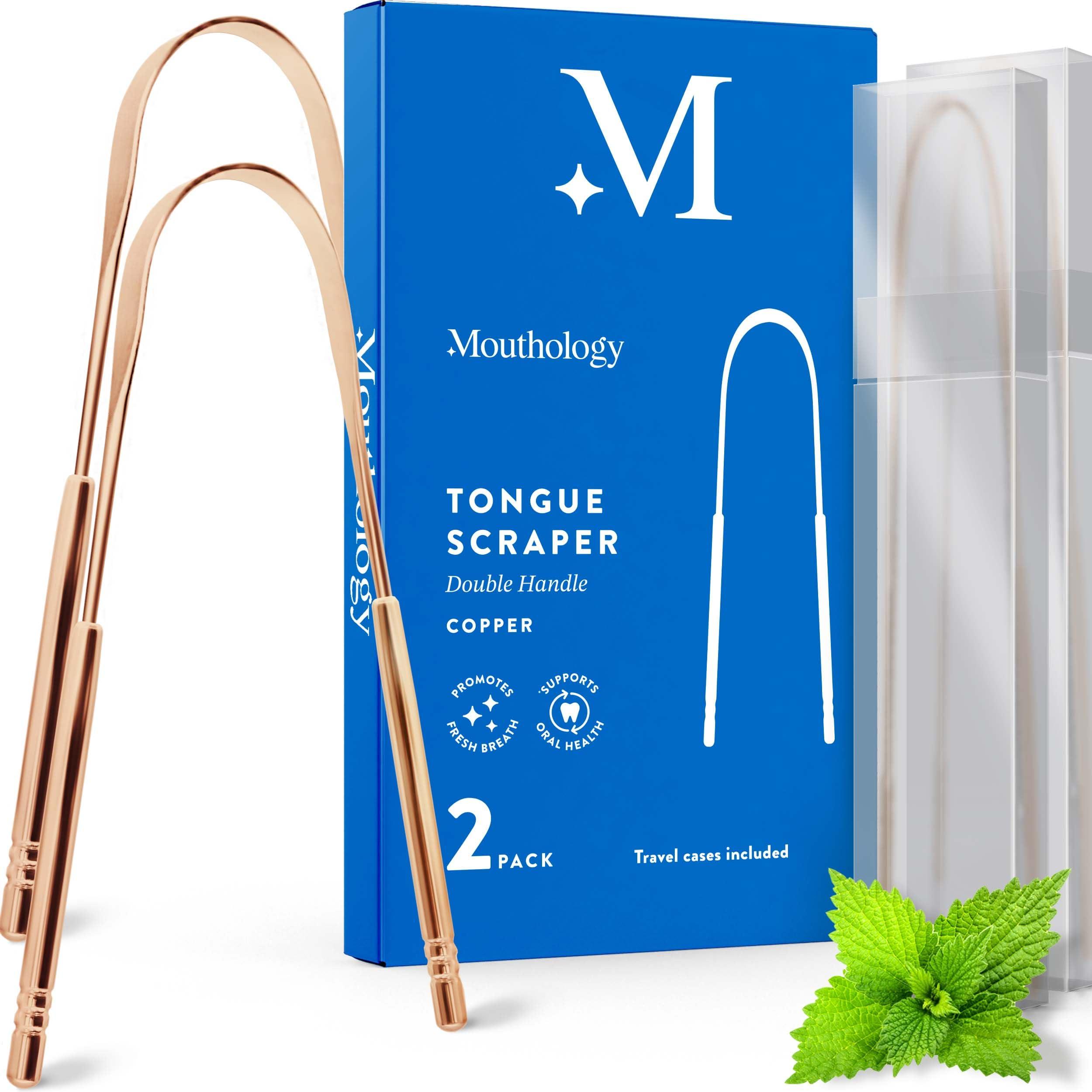 Mouthology Mouthology 10% Nano Hydroxyapatite Toothpaste (Fluoride Free) and Copper Tongue Scraper for Adults (2 Pack)