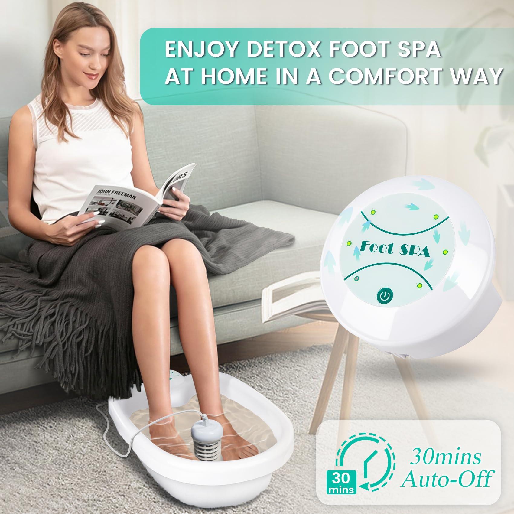 Lecaung Ionic Detox Foot Bath Machine, Personal Ionic Foot Cleanse Ionic Foot Bath SPA Machine Foot Detox System for Home Beauty Salon Spa With Basin, 100 Liners