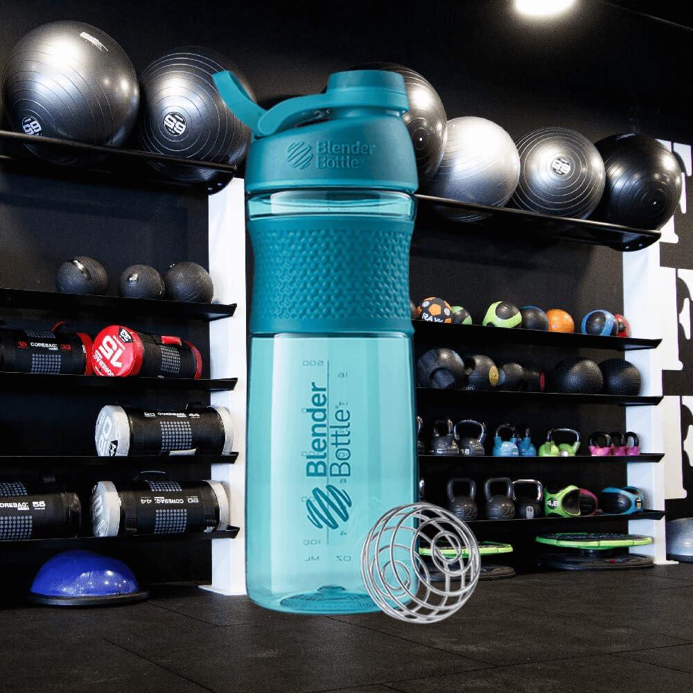 BlenderBottle BlenderBottle SportMixer Shaker Bottle Perfect for Protein Shakes and Pre Workout, 28-Ounce, Teal