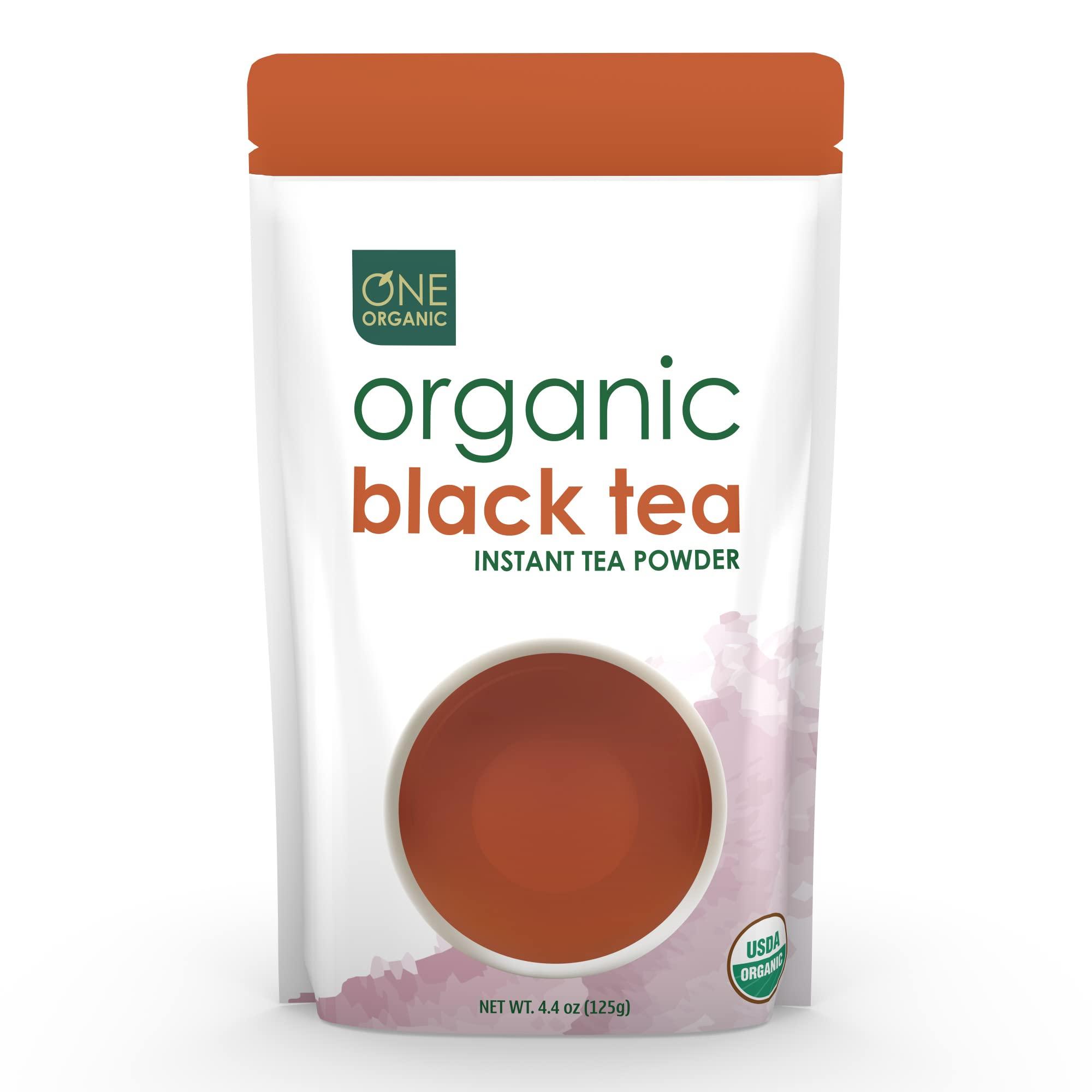 One Organic ONE ORGANIC Instant Tea Powder (Black)  4.4 oz.  125 Servings  USDA Certified Organic  100% Pure Tea - Instant Hot or Iced Tea  Unsweetened