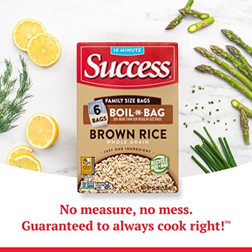 Success Success Boil-in-Bag Rice, Brown Rice, Quick and Easy Rice Meals, 32-Ounce Box