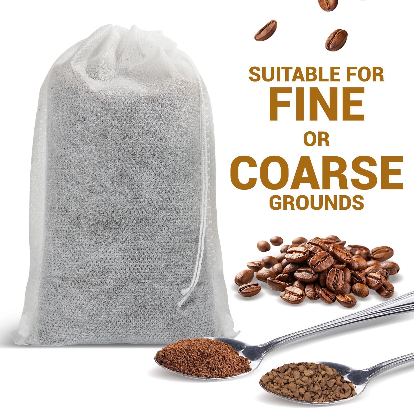 Belle&Beau Premium Cold Brew Coffee Filter Bags, No Mess Cold Brew Bags, Easy-Use Disposable Grinds Coffee Pouches, Versatile Coffee Tea Bags for Smooth Cold Brew with Drawstring, 4 x 6 Inches (100PCS)
