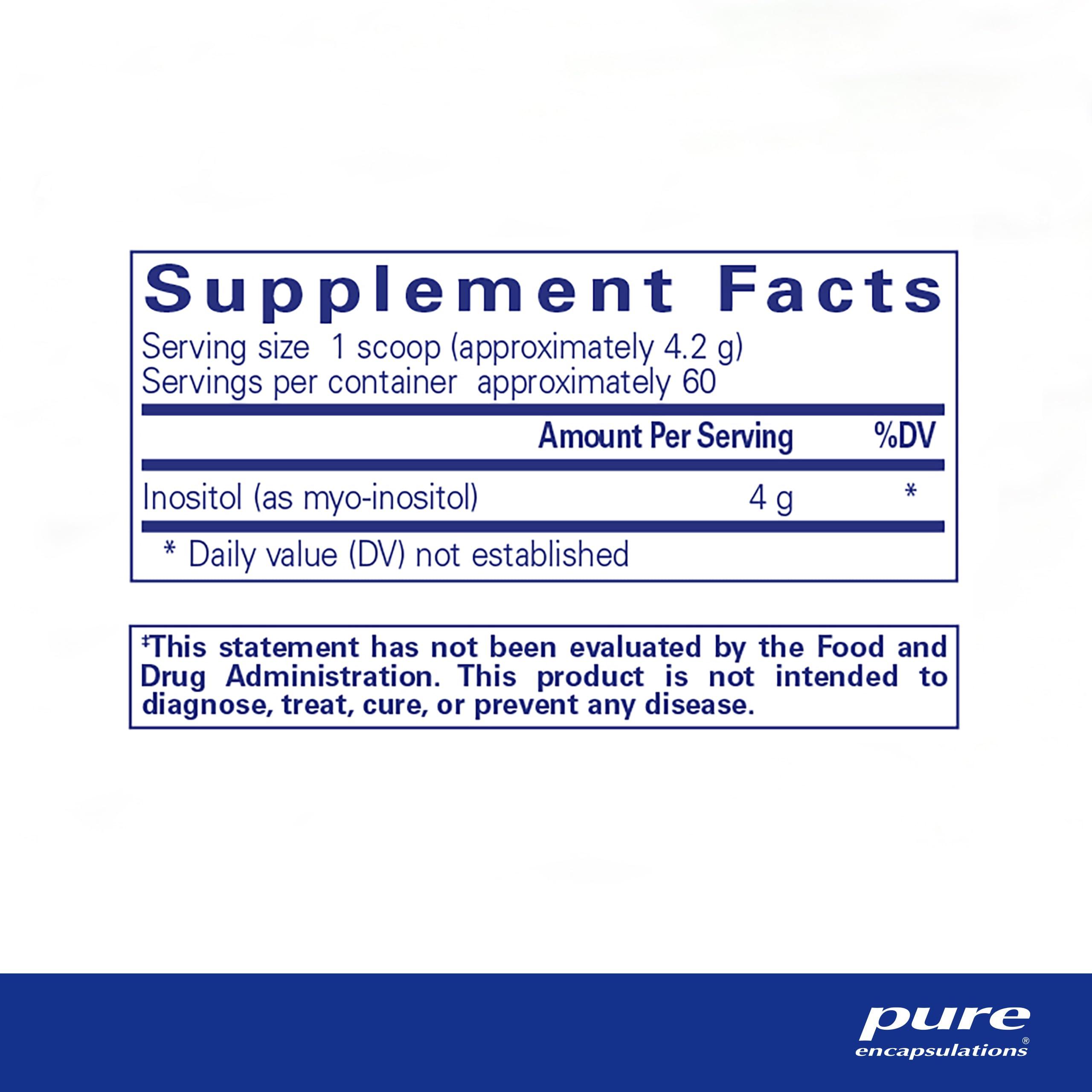 Pure Encapsulations Pure Encapsulations Inositol (Powder) - Supplement to Support Energy, Nervous System & Ovarian Function* - with Myo-Inositol - 8.8 Ounces