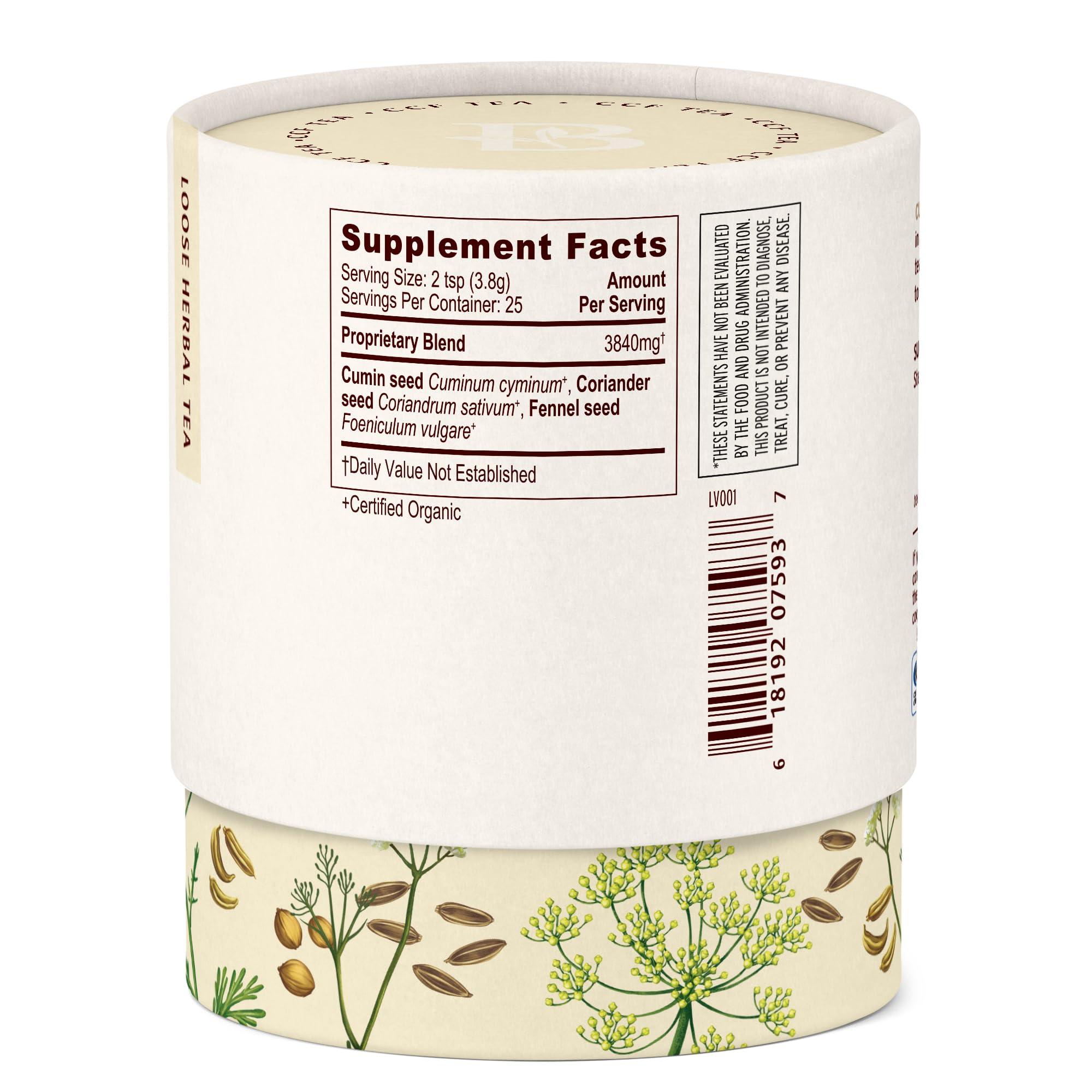 Banyan Botanicals Banyan Botanicals CCF Tea (Cumin, Coriander, Fennel) Organic Digestion Tea Traditional Ayurvedic Detox Tea For Supporting Digestion & Gentle Cleansing 3.5 oz Non-GMO Sustainably Sourced Vegan