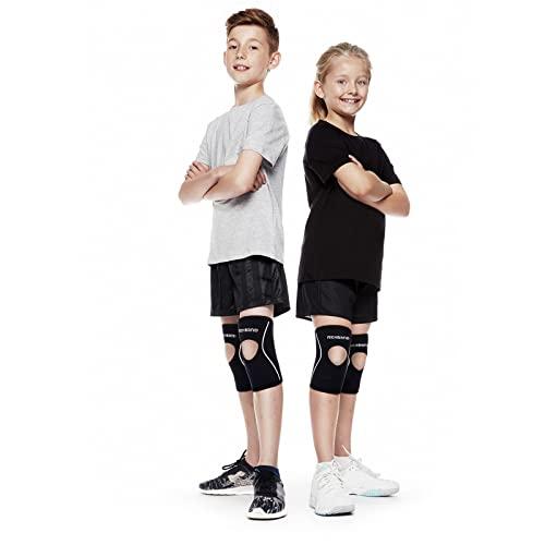 Rehband Rehband kids neoprene knee sleeve with patella opening, children knee support, 1 piece or 1 pair, knee cuff patella opening 5mm neoprene brace, Size:Large