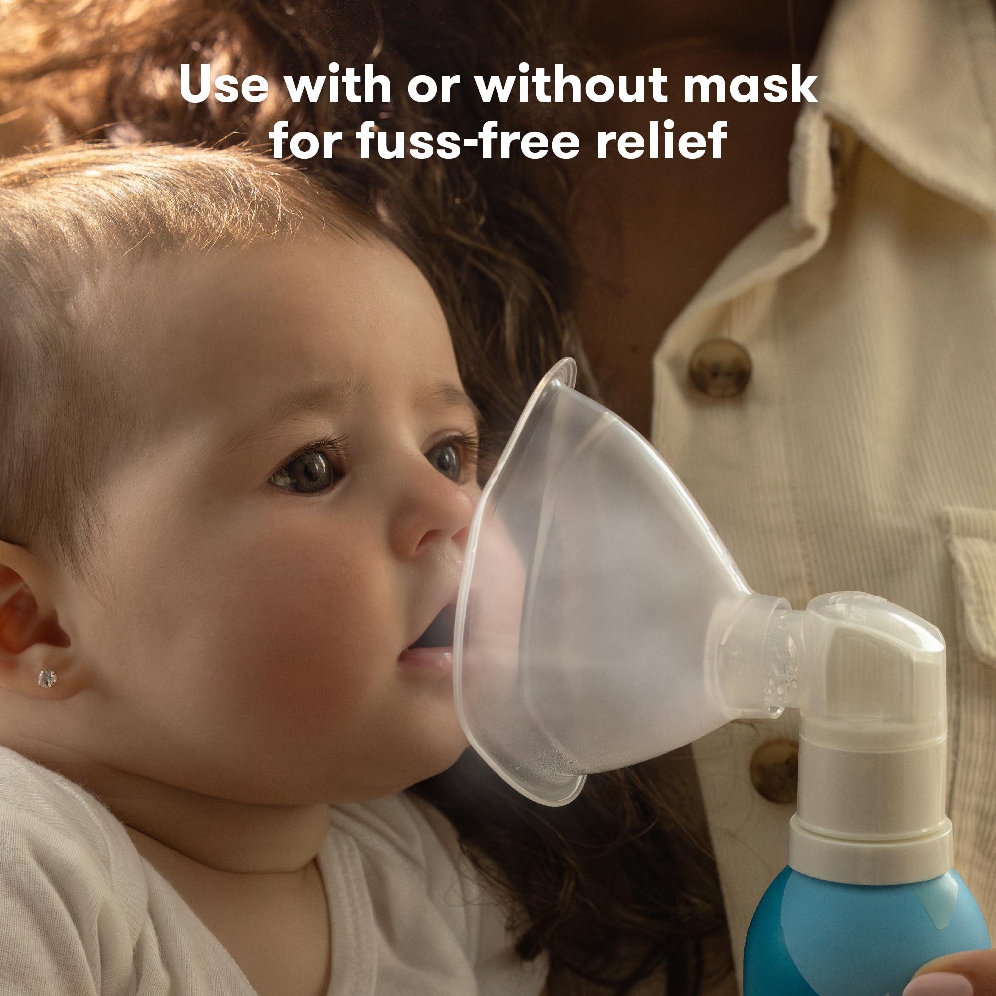 Frida Baby Frida Baby NoseFrida Saline Mist Nasal Inhaler & Mask, Nasal Decongestant Spray for Congestion Relief & Allergy Relief for Babies + Toddlers, Nasal Saline Spray to Soothe Stuffy Nose & Sore Throat