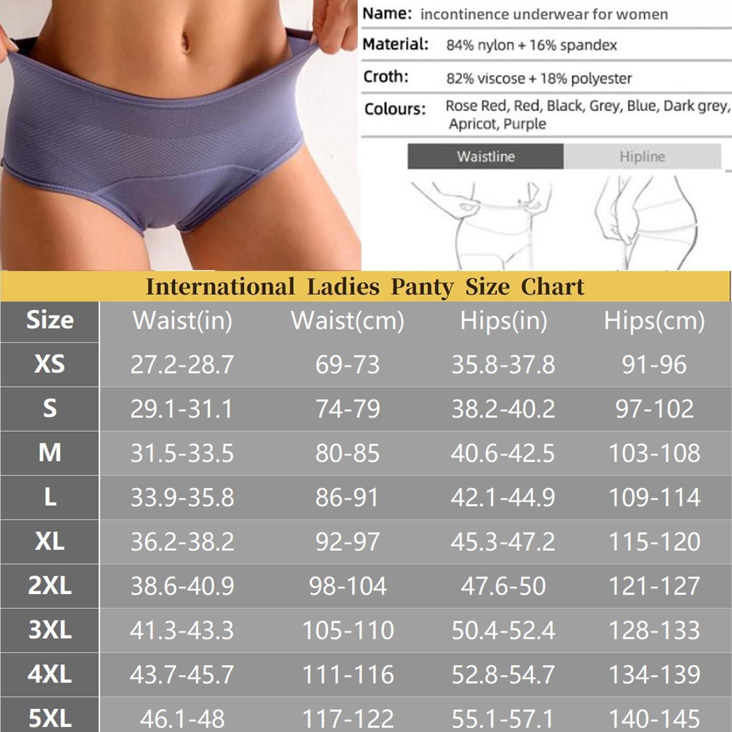 ASSOYEZ ASSOYEZ 2024 Upgrade Leakproof Ladies Underwear, Incontinence Underwear for Women, Leak Proof Panties for Women Over 60 (6Pcs-a,XL)
