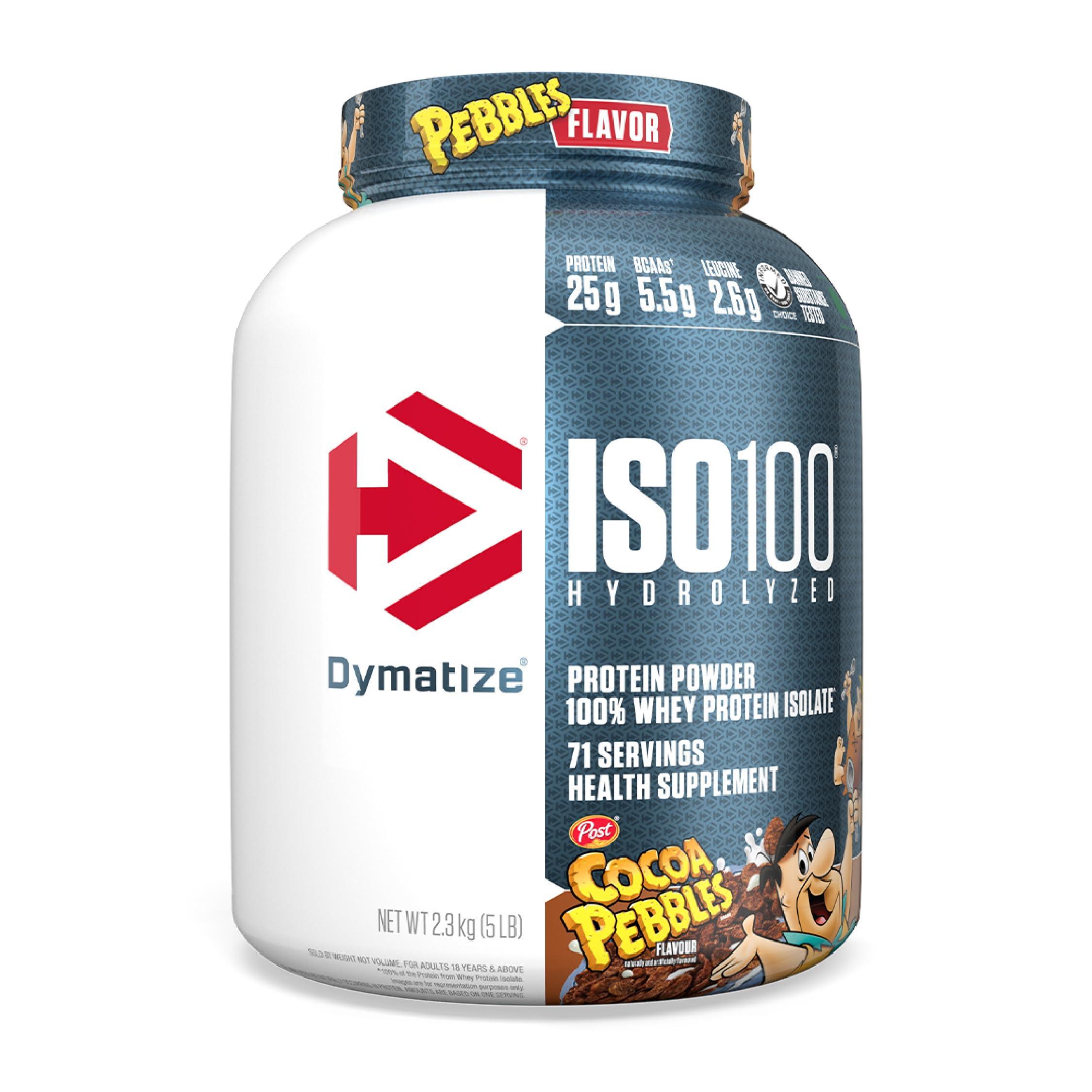 Dymatize Dymatize ISO100 Hydrolyzed Protein Powder, 100% Whey Isolate, 25g of Protein, 5.5g BCAAs, Gluten Free, Fast Absorbing, Easy Digesting, Cocoa Pebbles, 5 Pound 71 Servings (Pack of 1)