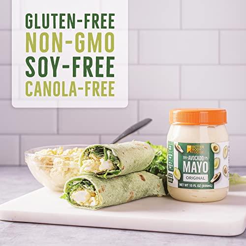 BetterBody Foods BetterBody Foods Avocado Oil Mayonnaise, Non-GMO Mayo Spread Made with Cage-Free Eggs, Paleo (15 Ounces)