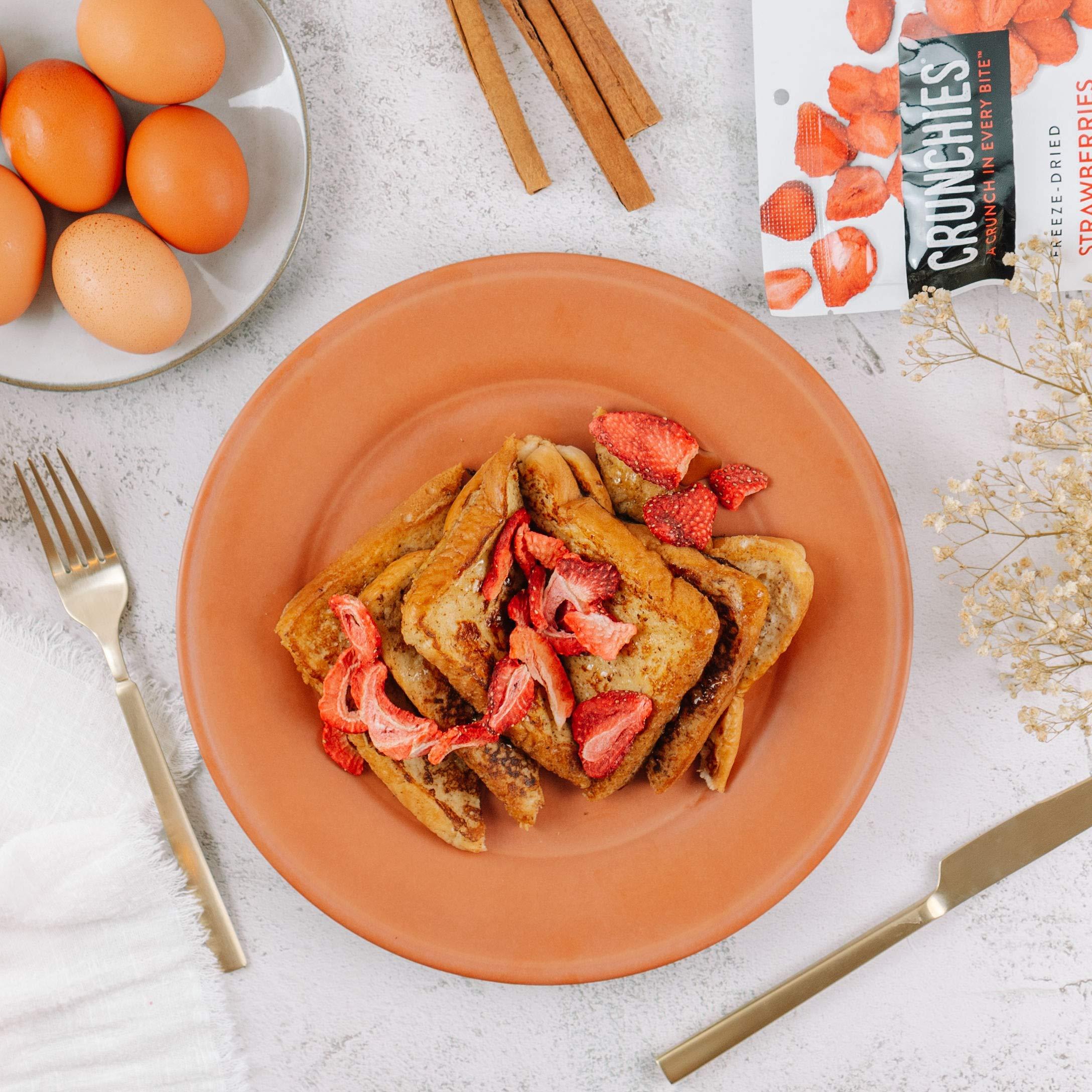 Crunchies Crunchies Freeze-Dried Fruits, 100% All Natural Crispy Fruit, Non GMO and Kosher, Resealable Freeze Dried Fruit Snack Packs, Pack of 6 (Strawberries)