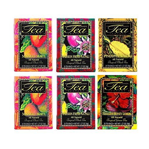 HAWAIIAN ISLANDS TEA COMPANY Hawaiian Islands Tea, Favorite Teas Six Box Collection (Six 1.27 Oz. Boxes with 20 Tea Bags Per Box)