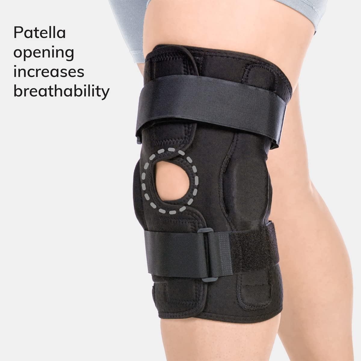 BraceAbility BraceAbility Plus Size Torn Meniscus ROM Knee Brace - Hinged Post Surgery Support with Flexion Extension Control for Hyperextension Locking, Ligament PCL or ACL Tears, Osteoarthritis Relief (5XL)