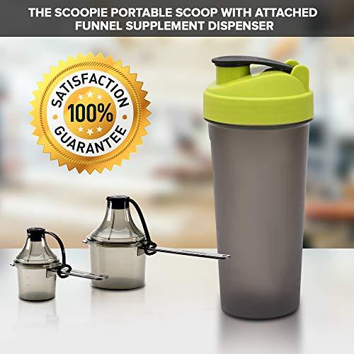 The Scoopie The Scoopie Supplement Container, Scoop and Funnel System for Pre Workout Powder, Spill Proof Dispenser, Gym Shaker Bottle Accessory, PACK OF 2, BLACK (1 tbsp | 15 mL) (2 tbsp | 29.6 mL)