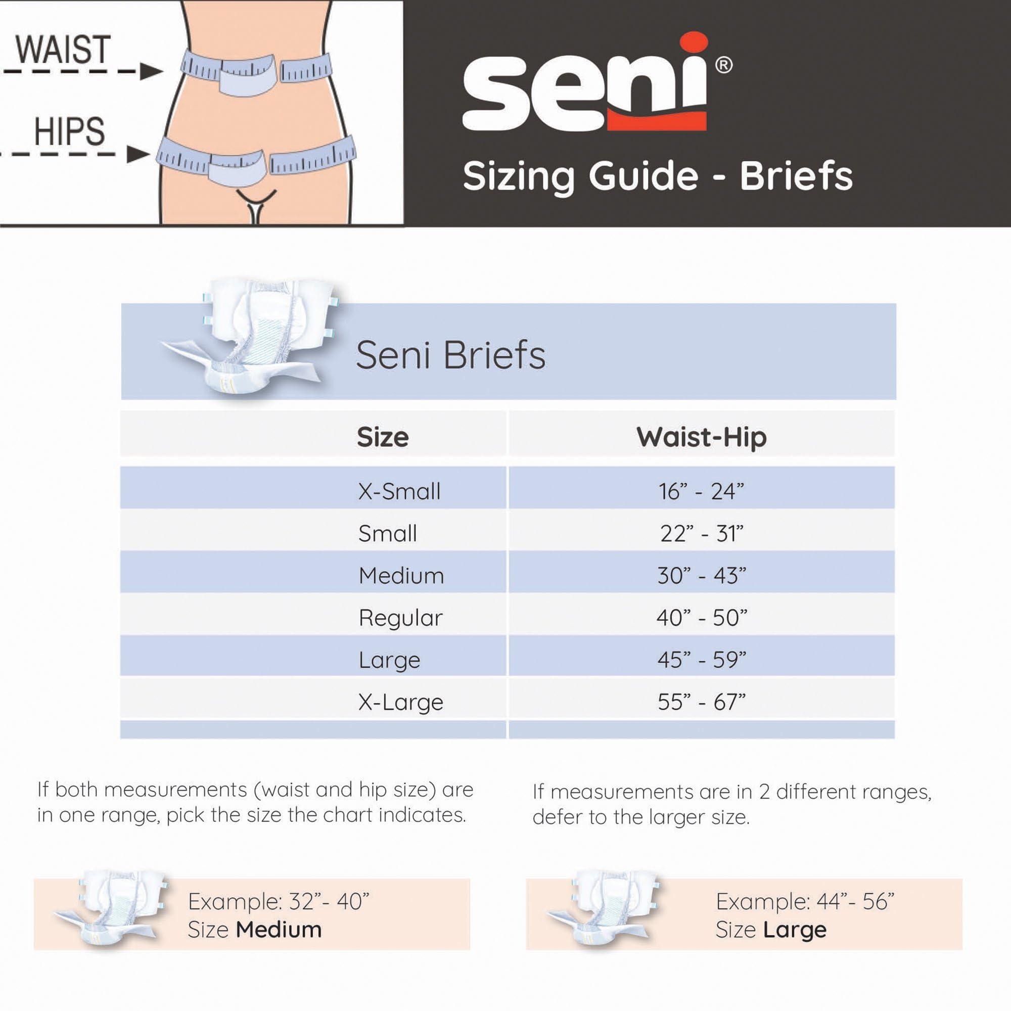 TZMO USA Inc Seni Super Plus Adult Incontinence Brief L Heavy Absorbency Breathable/Overnight, Heavy to Severe (Medium, 20, Count)