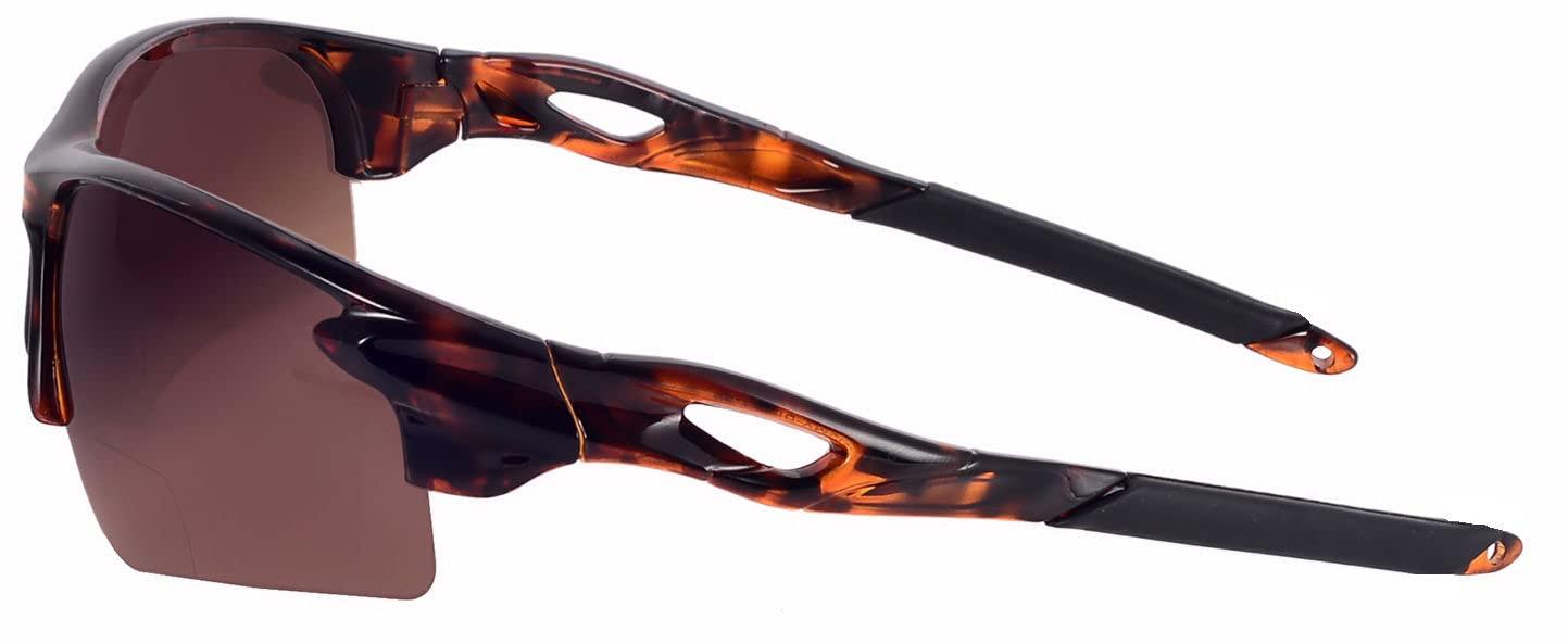 Mass Vision Mass Vision The Athlete Polarized Lightweight Sport Wrap Bifocal Reading Sunglasses for Men and Women (2 Pair Tortoise, 2.5, multiplier_x)