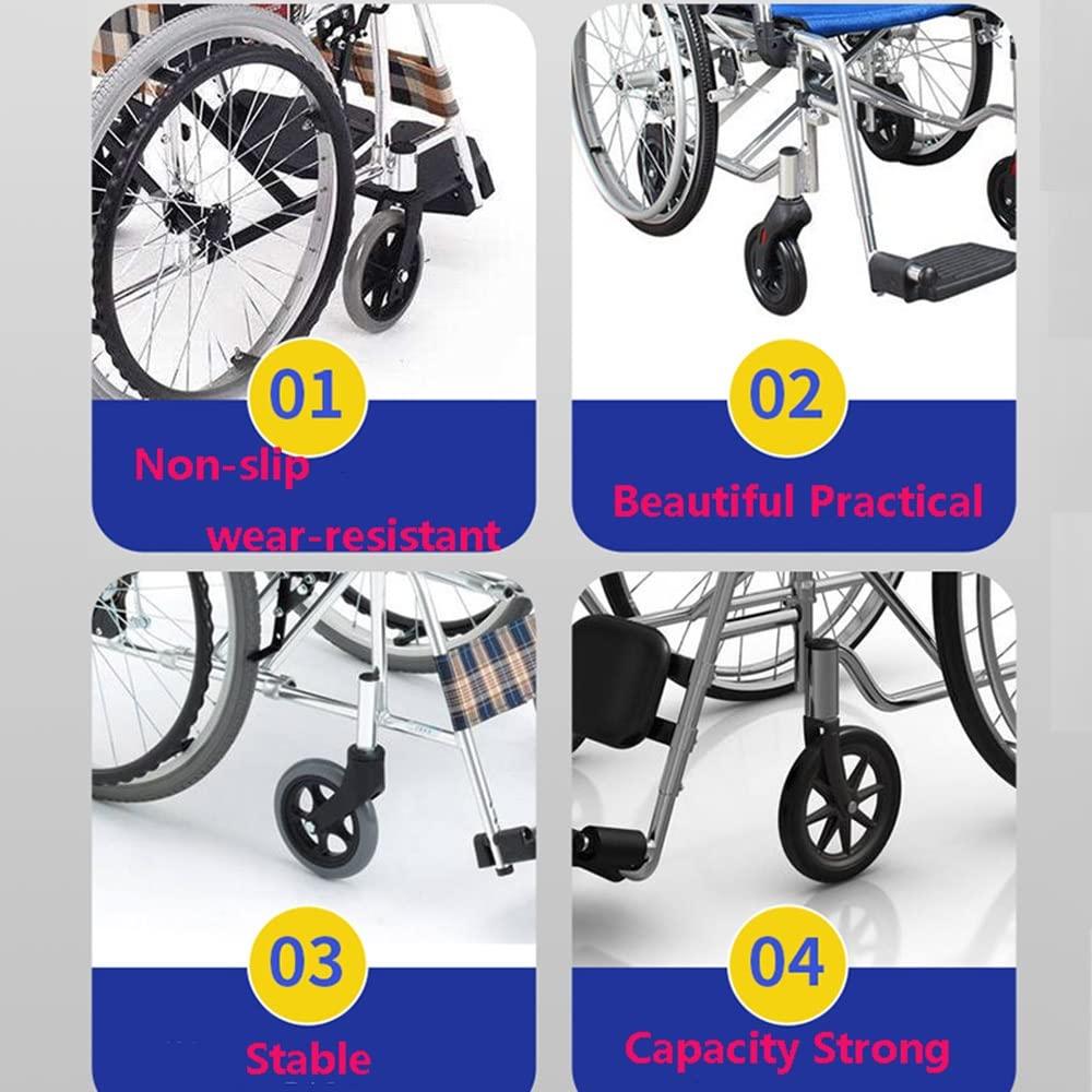 HBCH HBCH Universal Caster A Pair of Manual Wheelchair Front Wheel 6 Inch 7 Inch 8 Inch Solid Walker Replacement Wheels Front Small Tire - Front Wheelchair Caster with Bearing - Anti-Slip