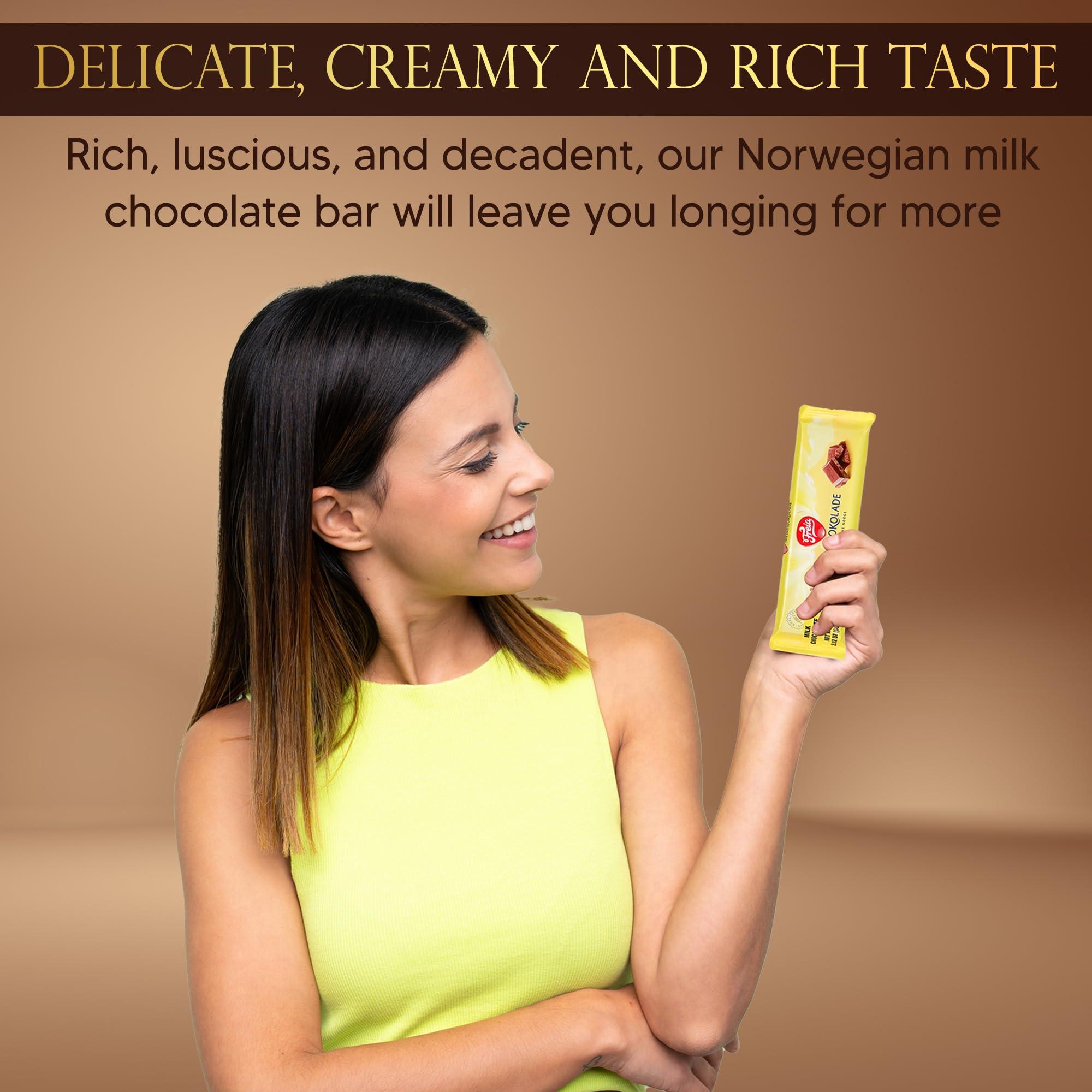 FREIA Freia Norwegian Milk Chocolate Bars, 12-Pack, 60g, Individually Wrapped, Rich, Decadent, Smooth Melt-in-Your-Mouth