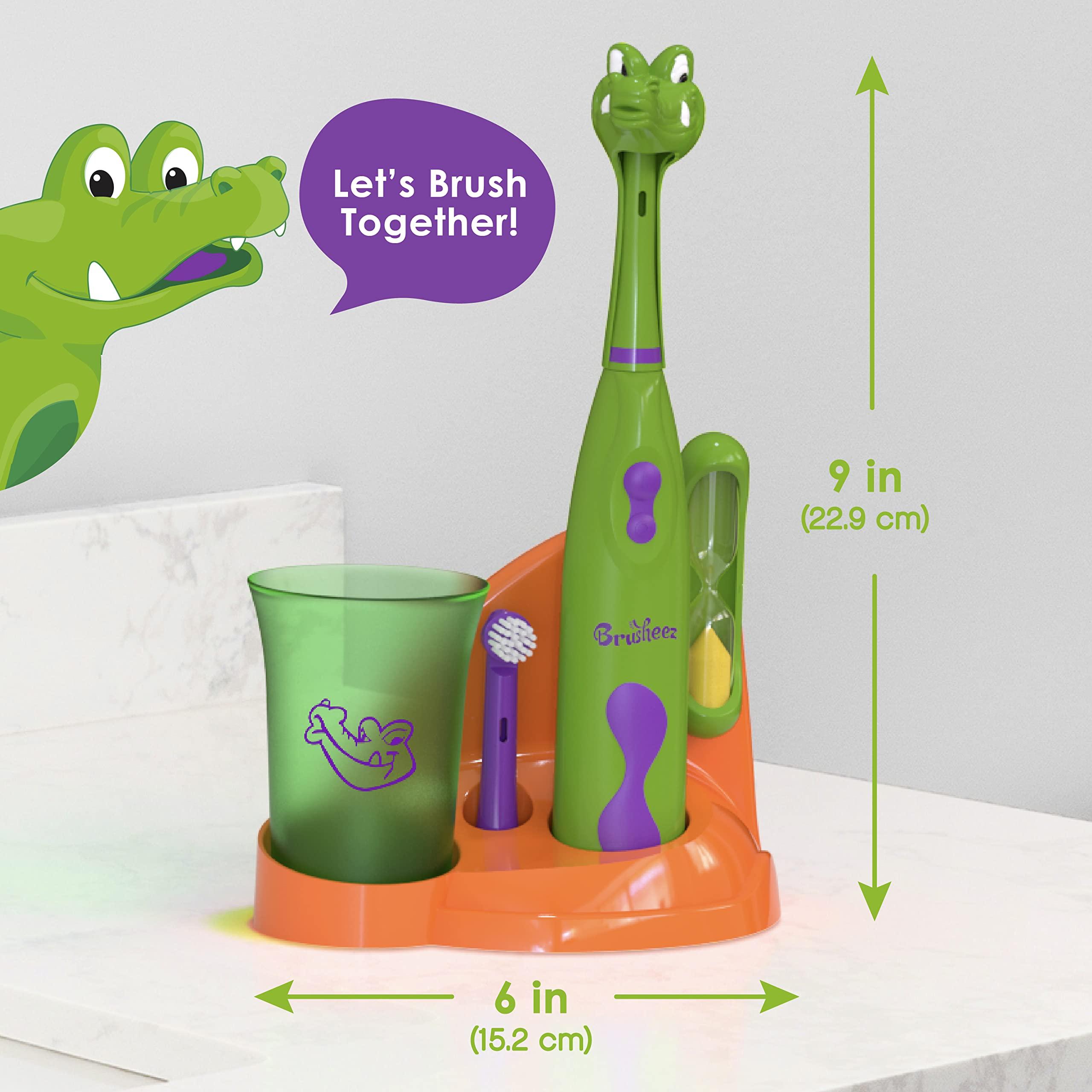 Brusheez Brusheez Kid's Electric Toothbrush Set & Replacement Heads 2 Pack - Snappy The Crocodile