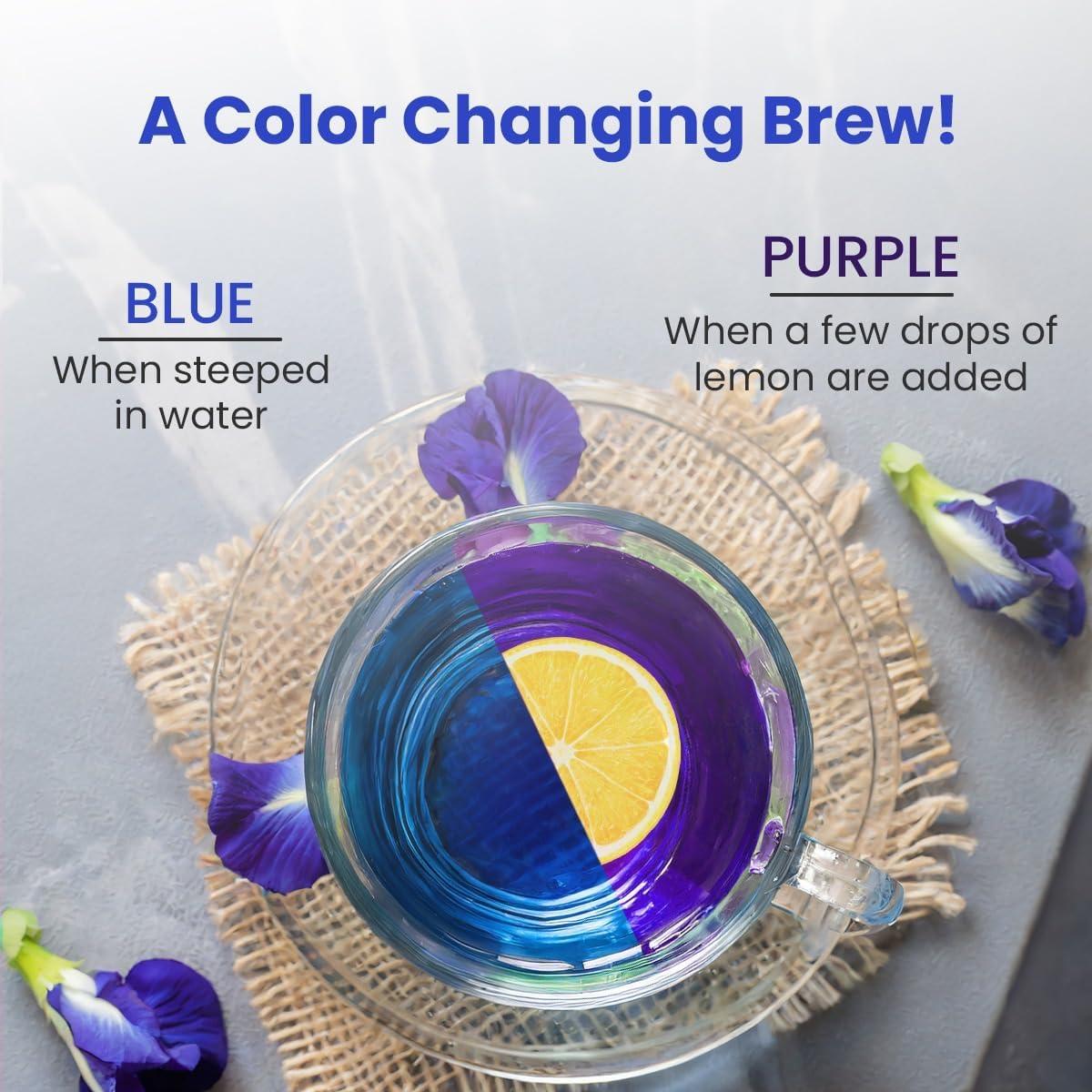BLUE TEA BLUE TEA - Butterfly Pea Flower Tea - 8.82 Oz (500+ Cups) Loose | HALLOWEEN GIFTS | SUPER ANTIOXIDANT | Flower Based - Herbal Tea - Caffeine Free - Non-GMO - No Preservatives - Vegan - Detox Tea | Zipper Pack